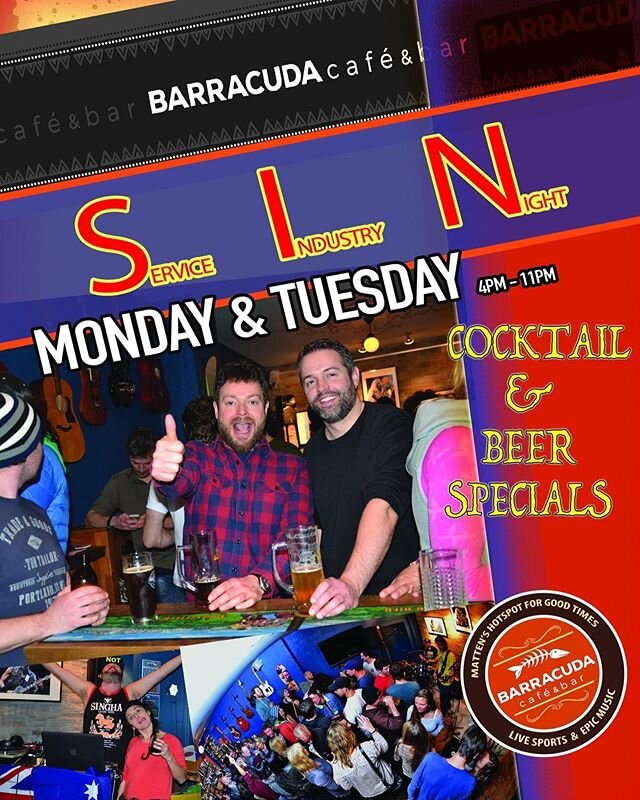 Cocktail &amp; Beer specials. #sin #interlaken #goodtimes @barracuda_interlaken