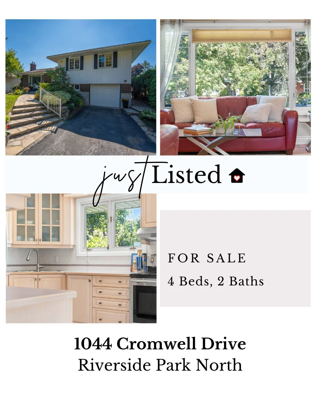 🌟 JUST LISTED 🌟 1044 Cromwell Drive in #RiversideParkNorth
Nestled in Riverside Park&mdash;a hidden gem with no through traffic, tree-lined streets, and walkable access to Mooney&rsquo;s Bay&mdash;this inviting Campeau-built, three plus one bedroom