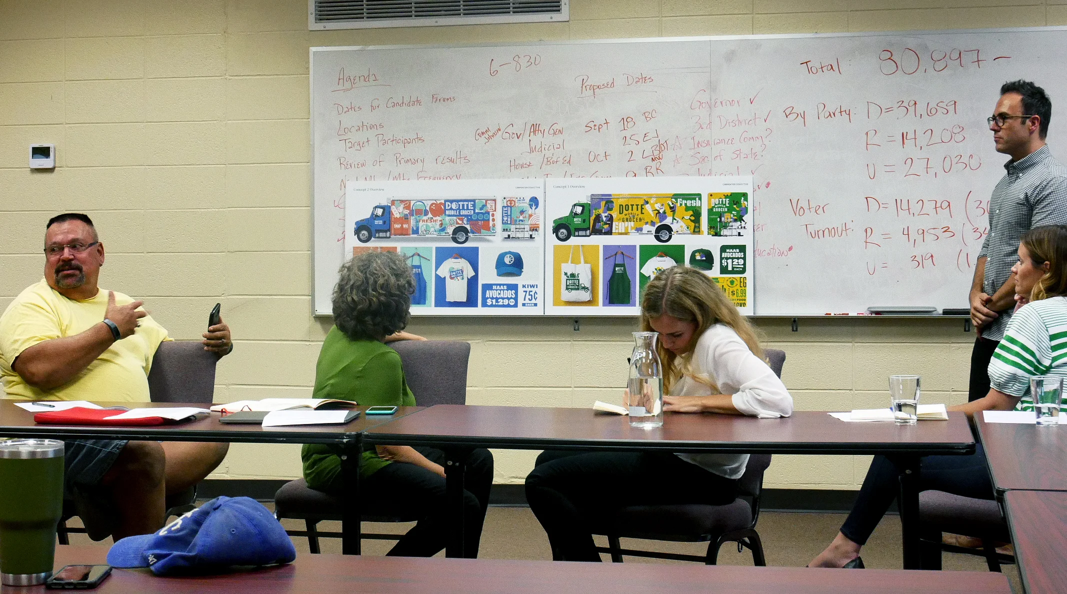 Members of the Mobile Market Community Council reviews branding concepts