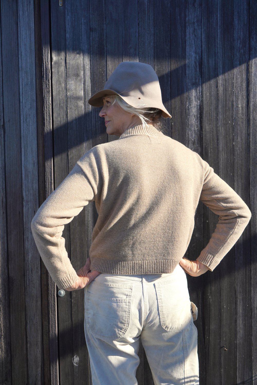 Boxy Mock Neck Sweater - Fuzzy