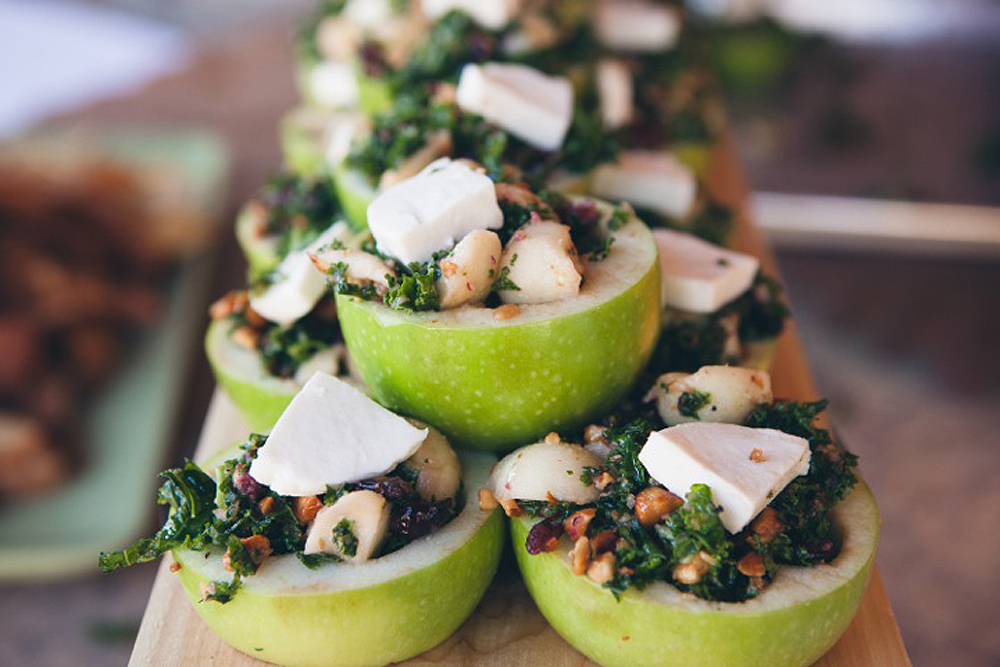 Seasonal Kale Salad in Apple Cup