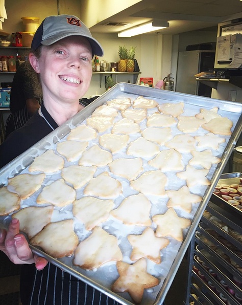 Our Pastry Chef, Wendy, with Christmas Cookies