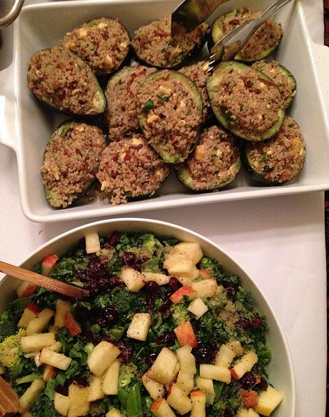 quinoa stuffed avocado and seasonal chopped salad