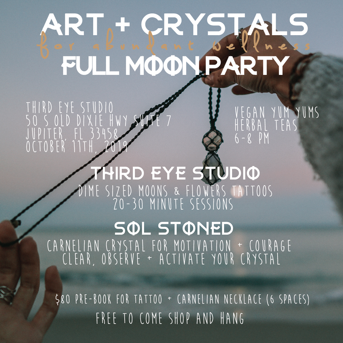 Art Crystals Full Moon Party Sol Stoned Jewelry Custom One Of A Kind Crystal Gemstone Jewelry