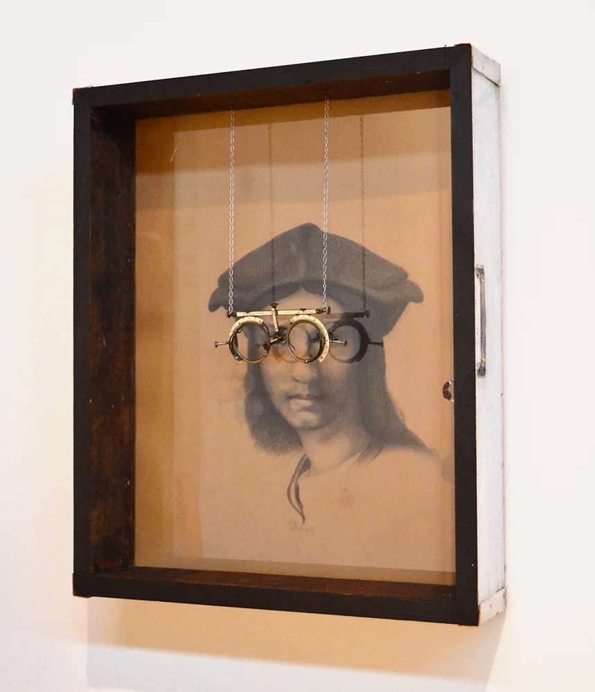 016 – Introspectacles, 2014 Mixed media 20 x 16.5 x 3.5 inches