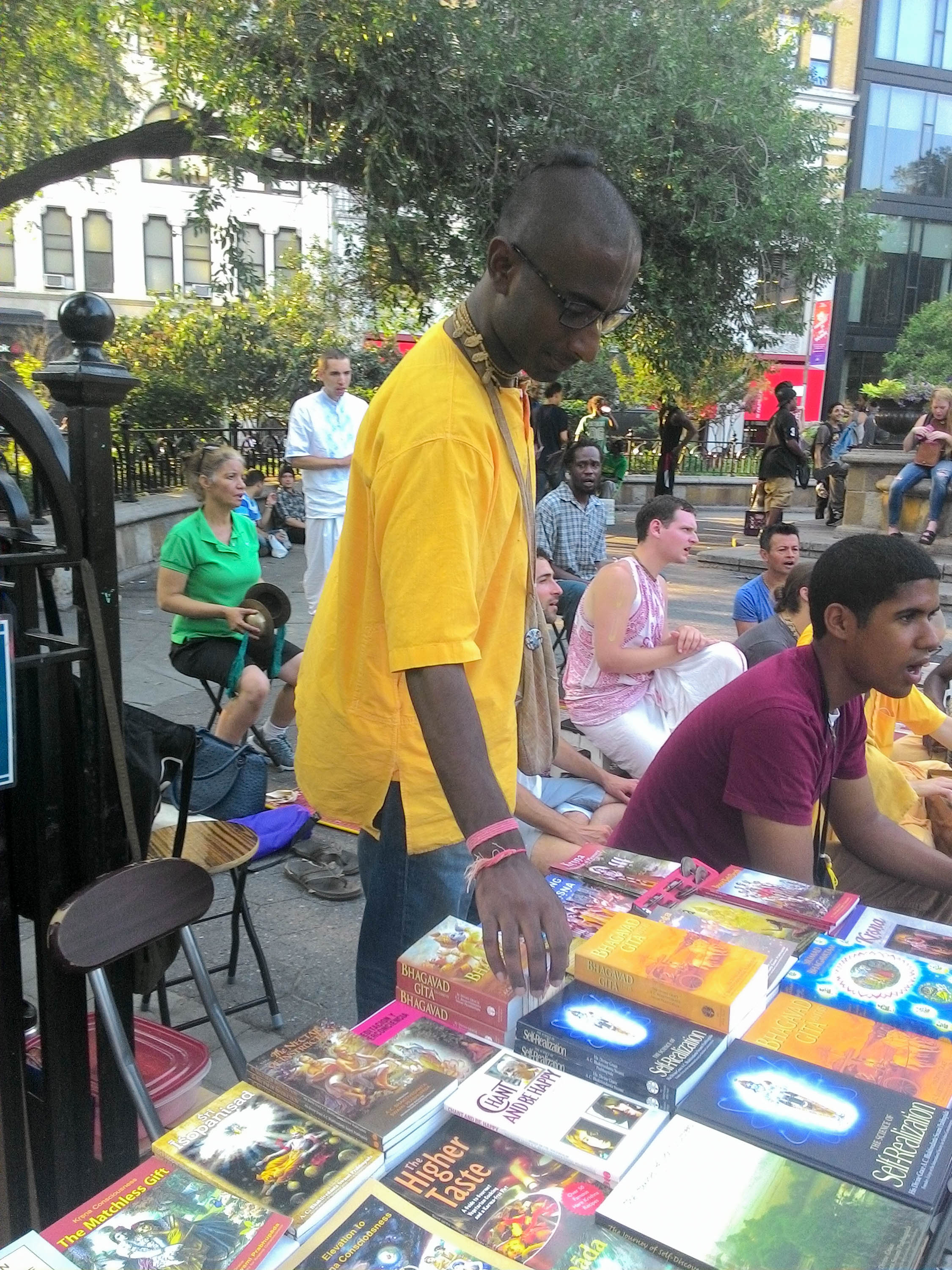 Nihal picks up further copies of books to distribute