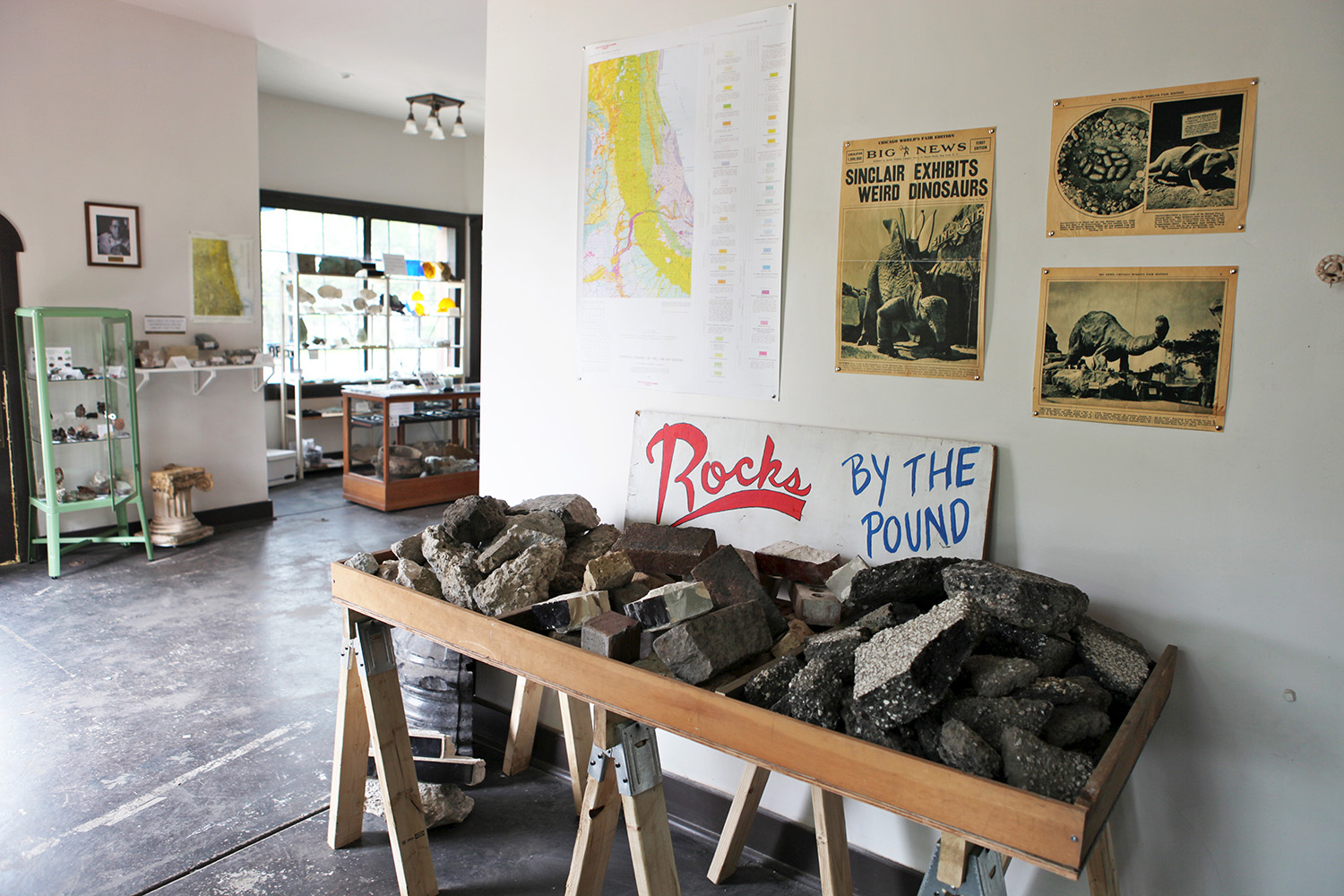  Installation view of  Golden Spike Rock Shop of the Anthropocene  