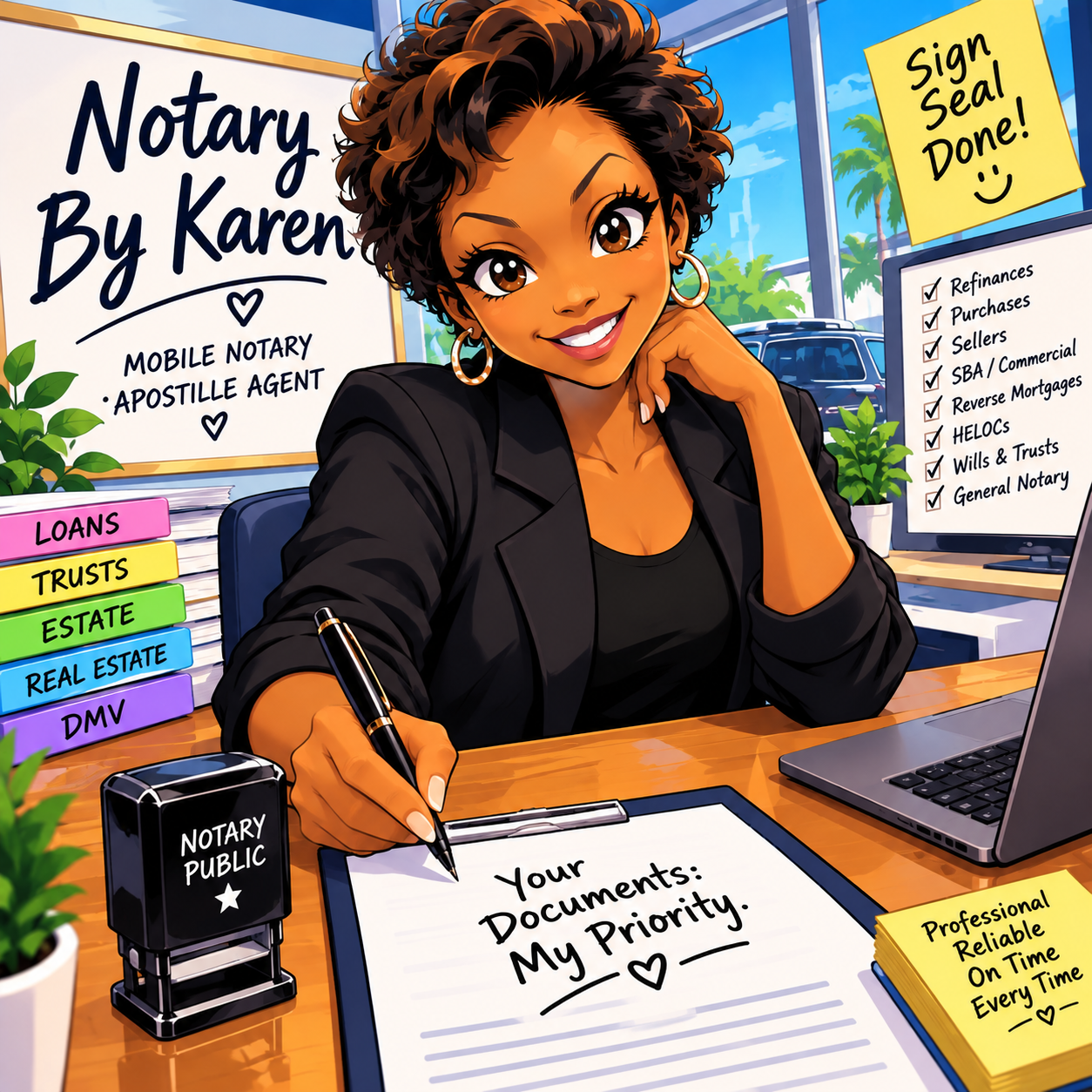 Karen Halloran providing mobile notary services in Calaveras County