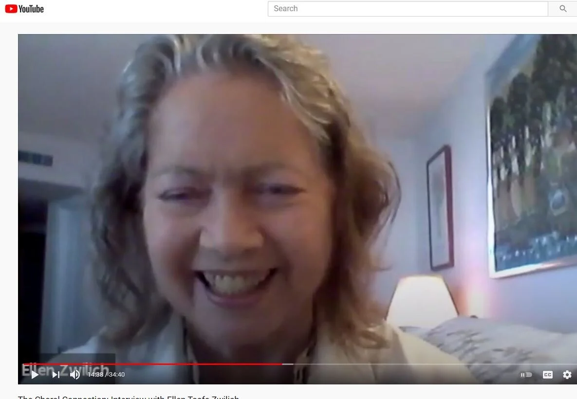 Ellen is interviewed by conductor Harold Rosenbaum for "The Choral Connection"