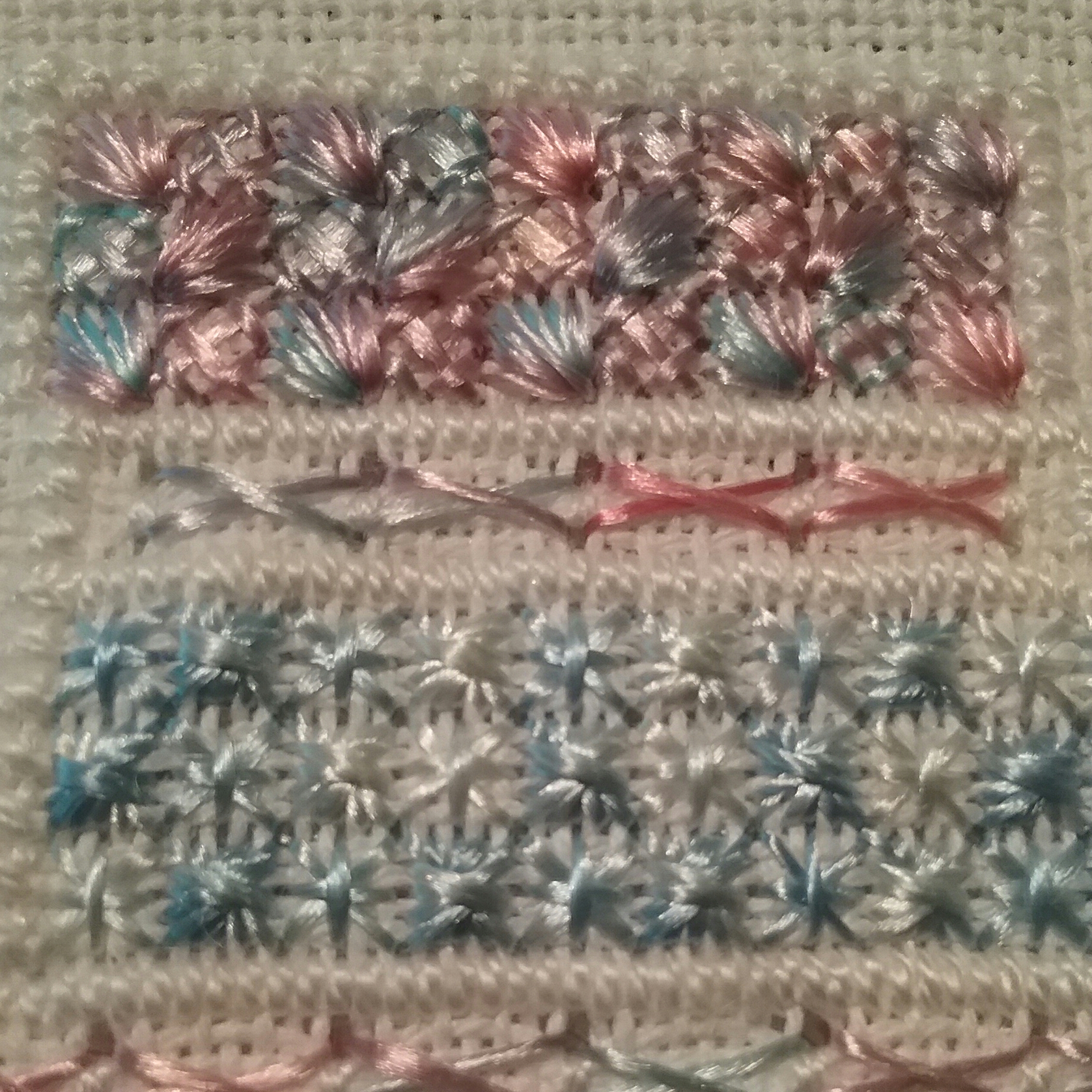 Colours used: Blues & Pinks and Blue Skies Charted and Stitched by Wending stitches Facebook: Wending Stitches Instagram: @wendingstitches
