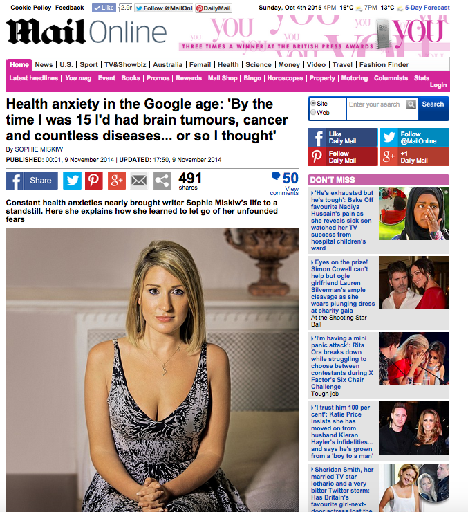 Feature in The Mail on Sunday