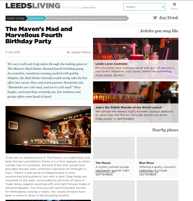 Leeds Living The Maven birthday party review