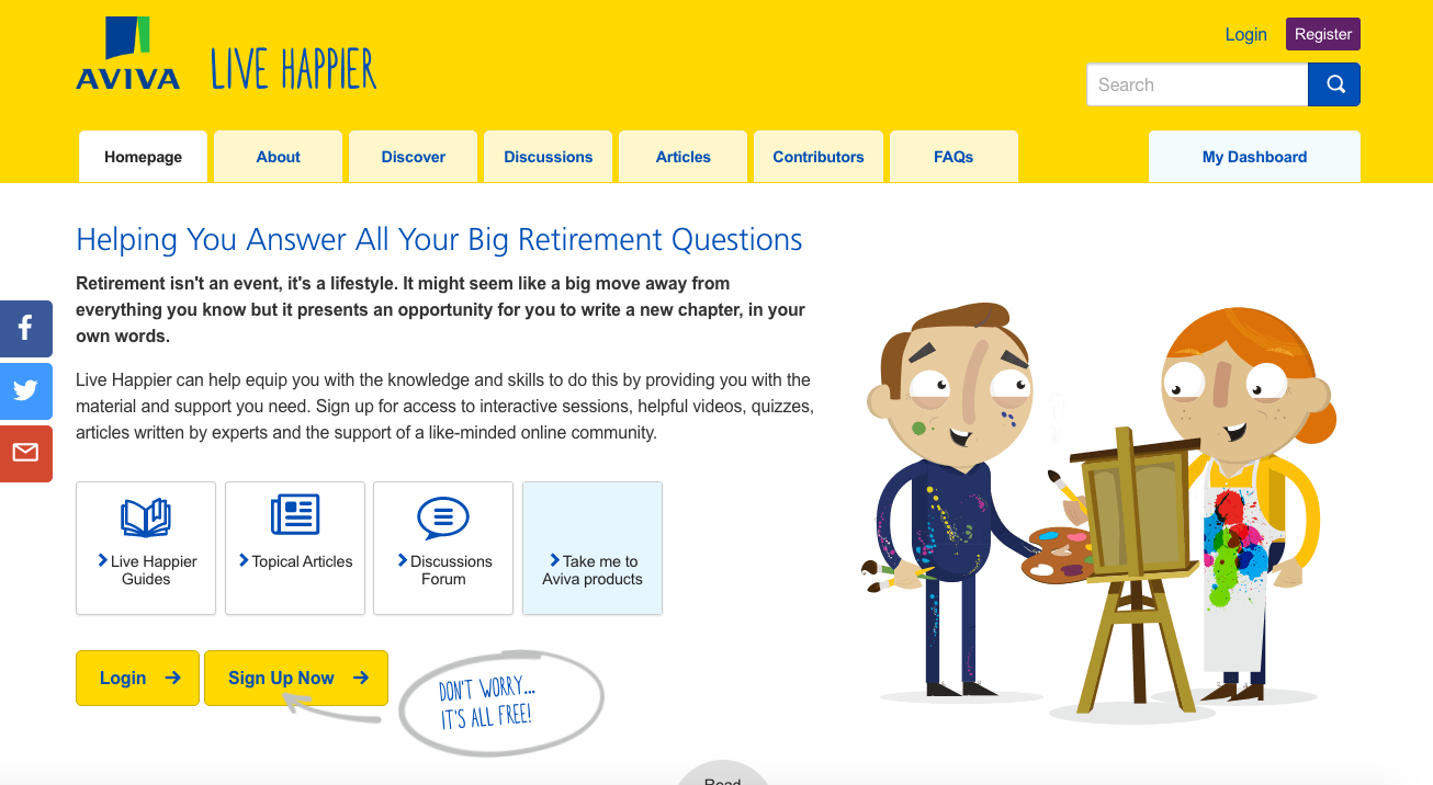 Aviva Live Happier website