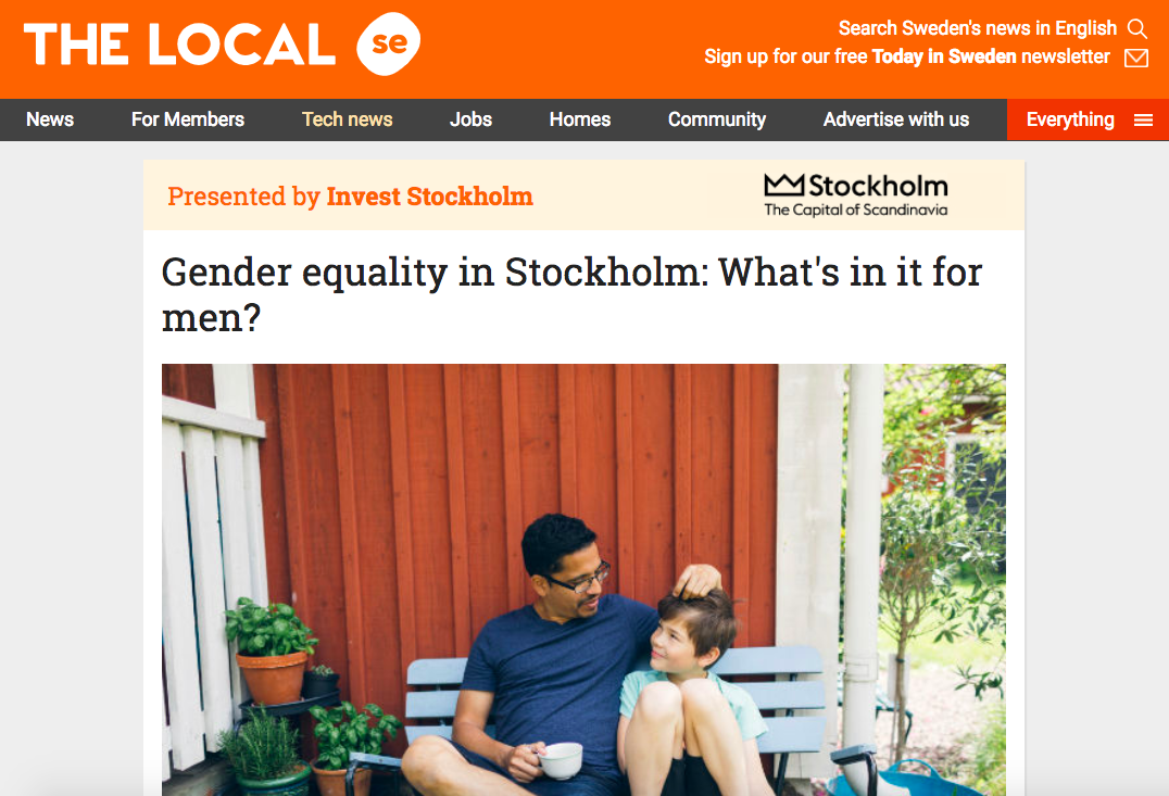 Gender equality in Stockholm: What's in it for men?