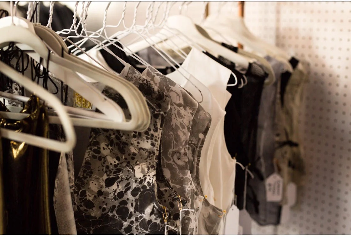 Brooklyn-based breadxbutta features upcycled clothing using shibori, a Japanese manual resist dyeing technique, which produces patterns on fabric.