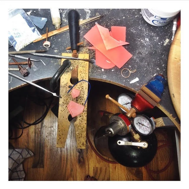 Georgia Varidakis Jewelry features eco-friendly wearable art that used recycled metals and stones pulled from vintage jewelry whenever possible.