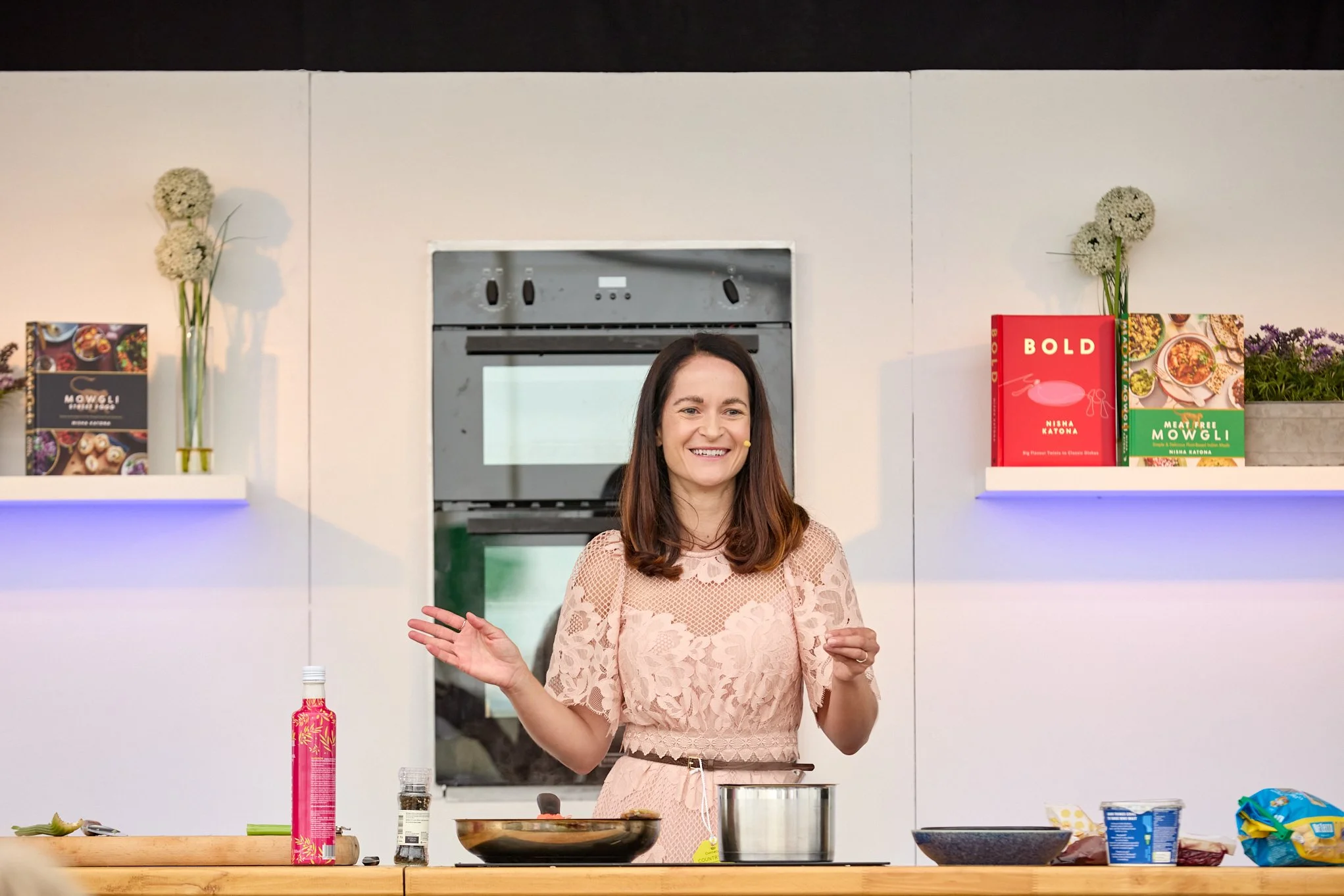 Eva on the cookery stage of the Chatsworth Country Fair