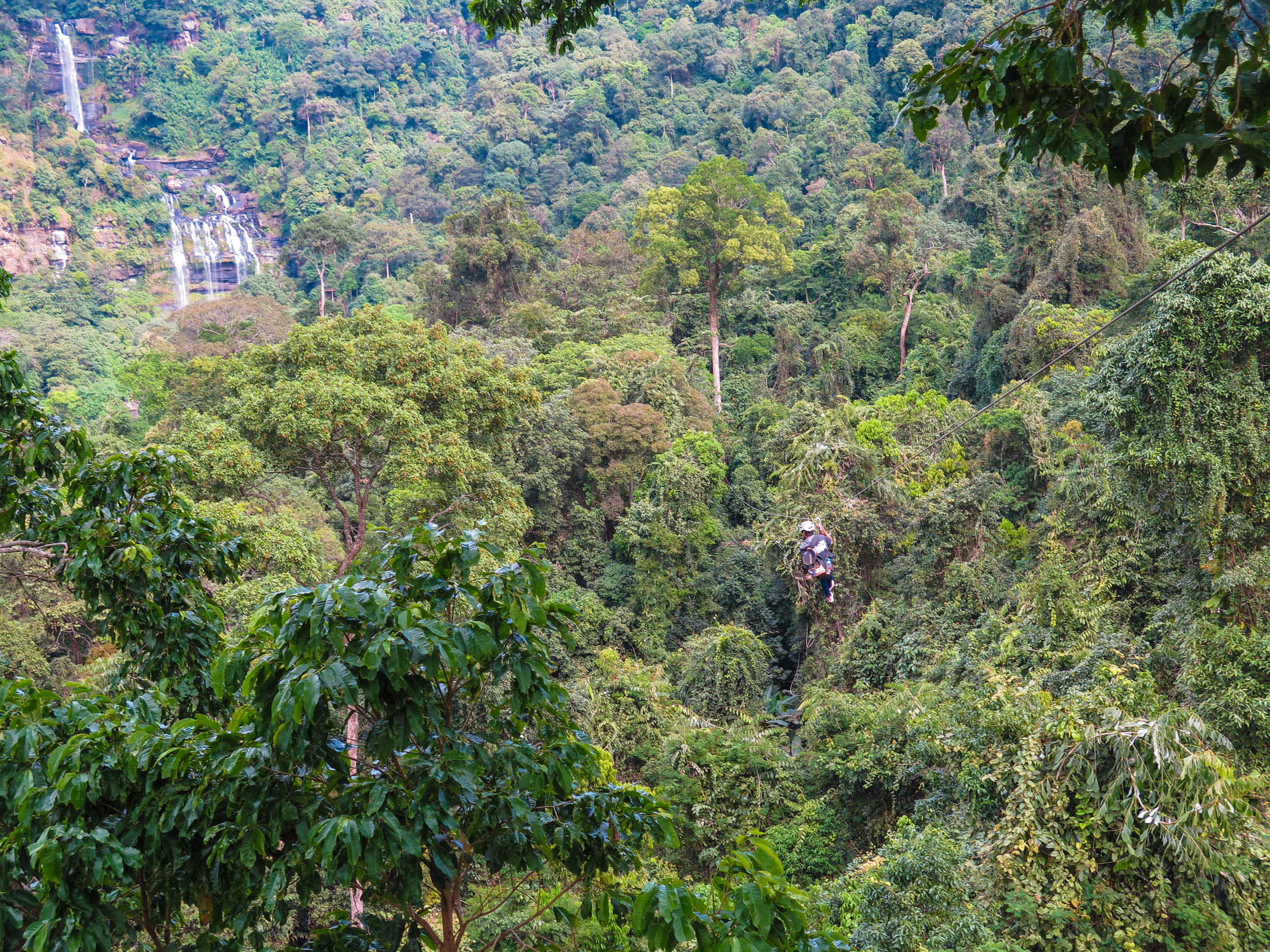 Zip Lining Through Southern Laos