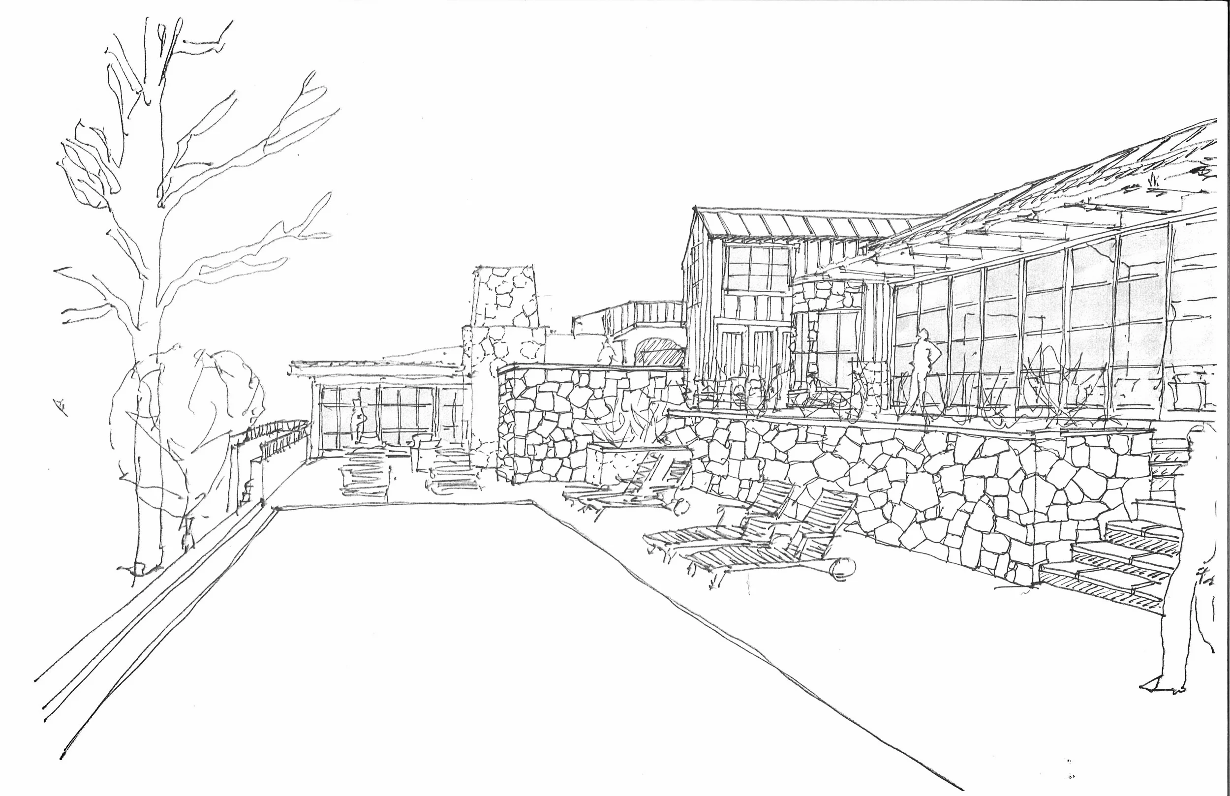Sketch for New Residence - Montecito, CA