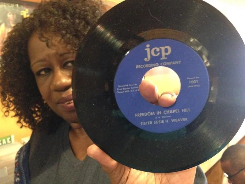 "The Search for Susie Weaver's 'Freedom in Chapel Hill'," Writ. Leoneda Inge, Morning Edition , WUNC, March 13, 2017. Radio. Carolina Soul folks Brian Burns & Jason Perlmutter are interviewed on the history of a lost Civil Rights gospel 45: many of the interviews take place in the Carolina Soul storefront. 