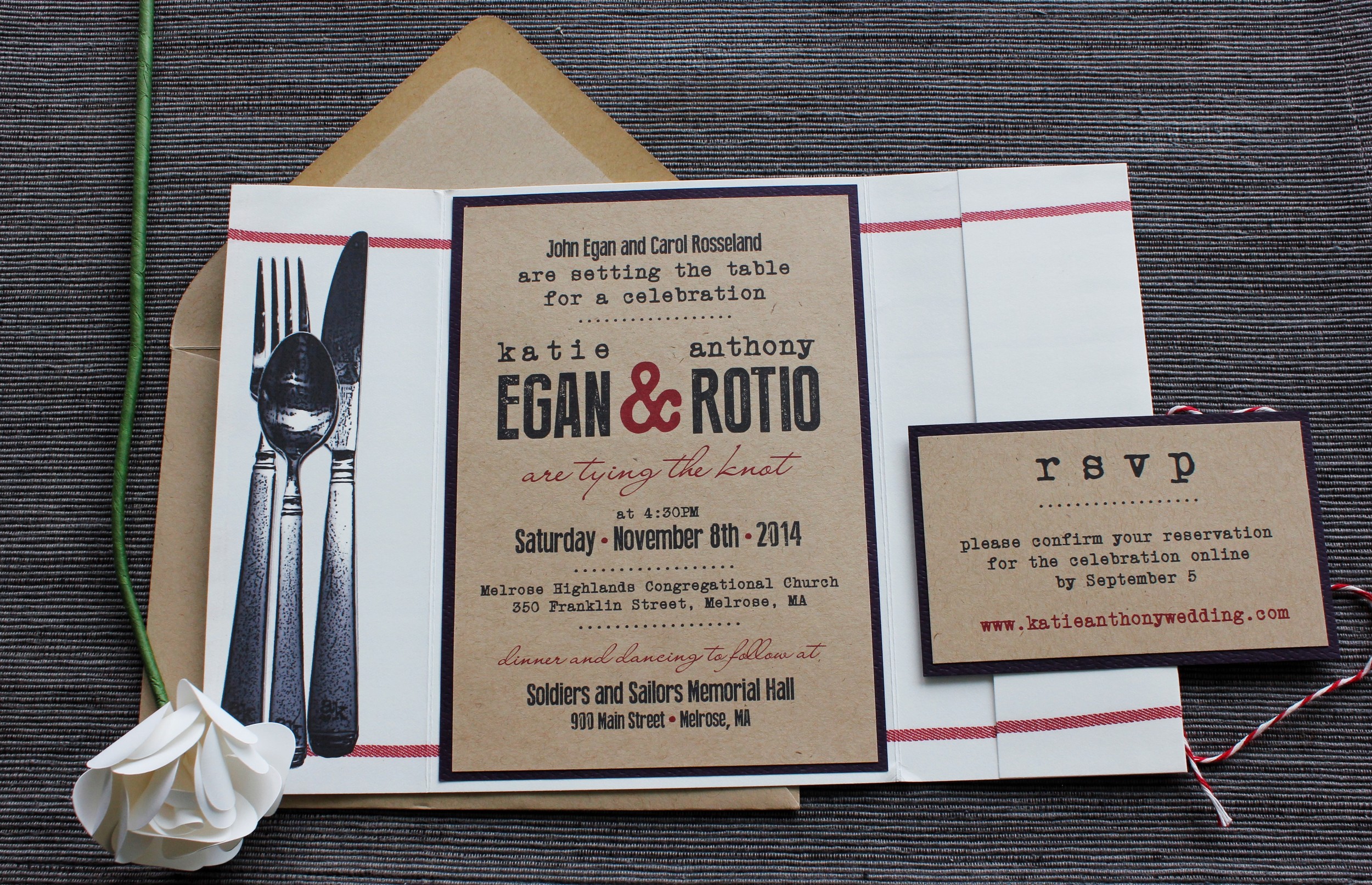 Food theme wedding invitations