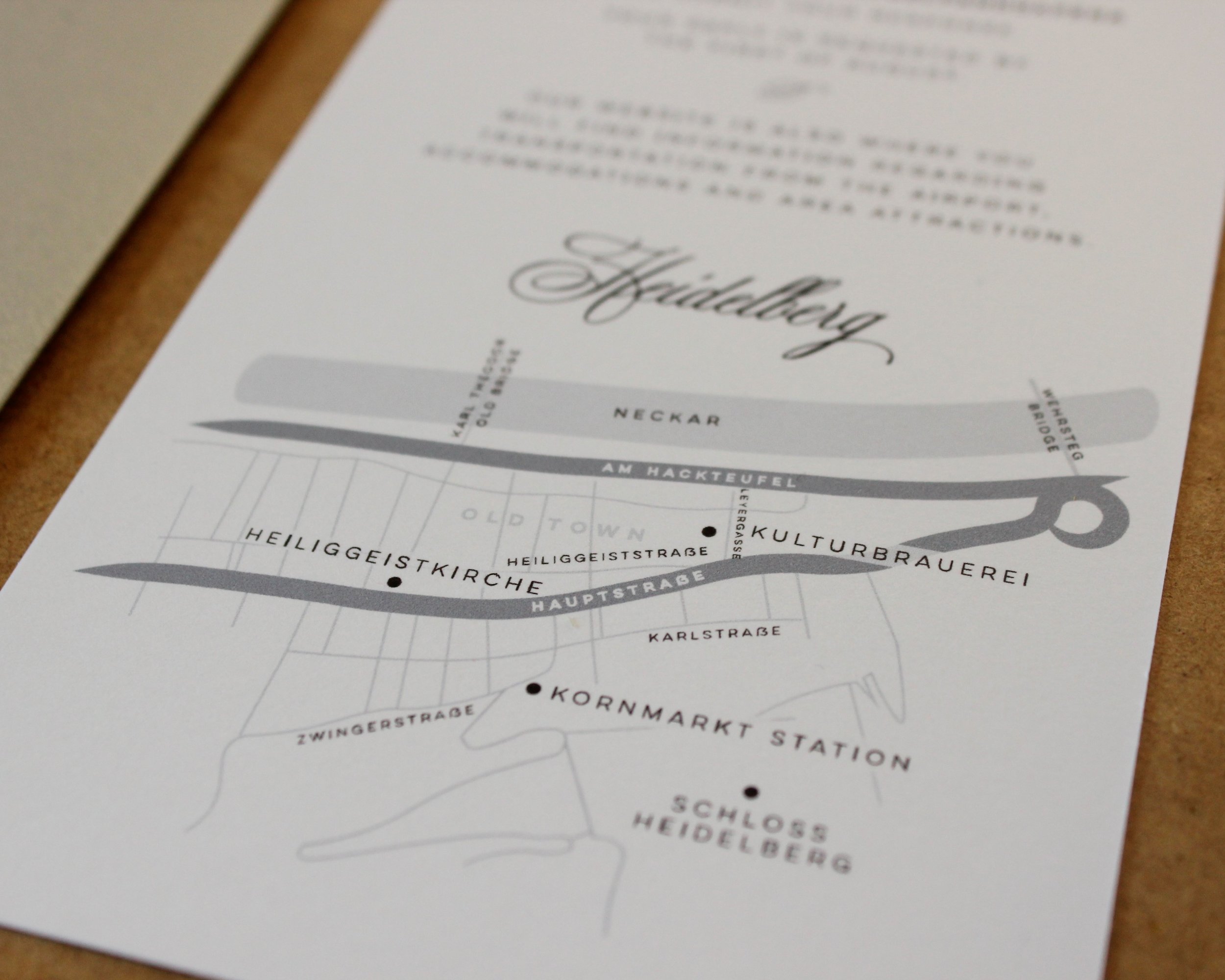 Custom drawn map for wedding invitation