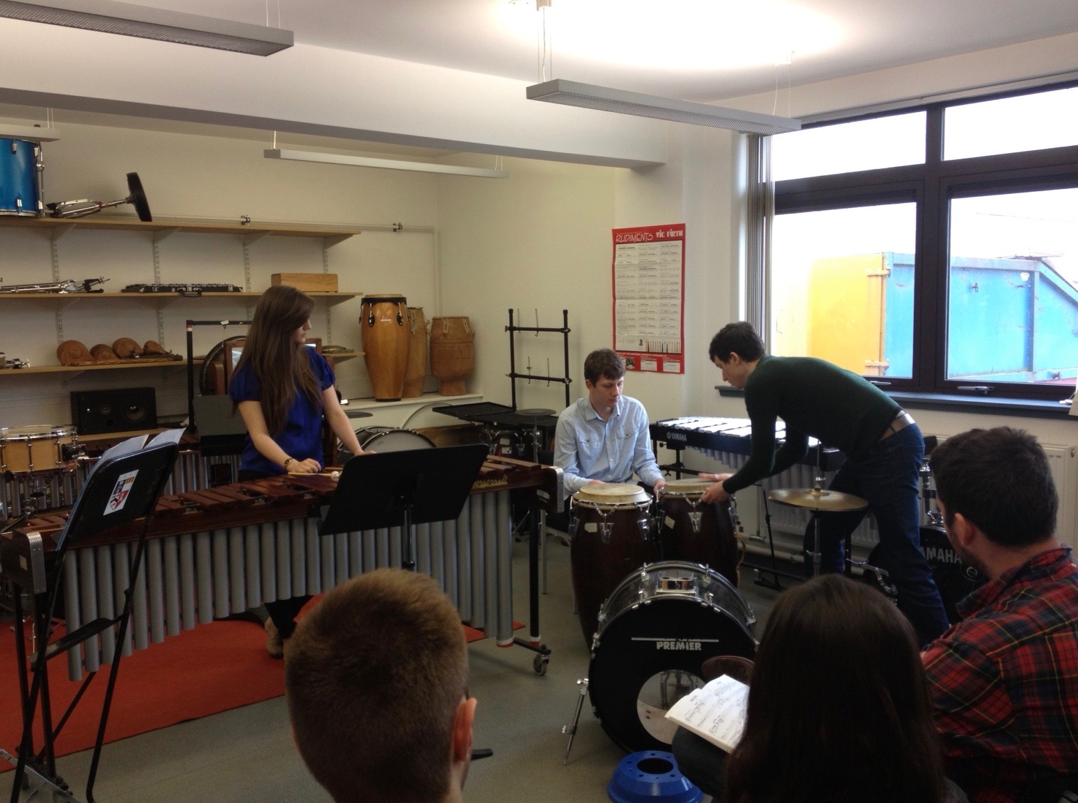 With percusion students of the University of Aberdeen after London Percussion's masterclass and concert there