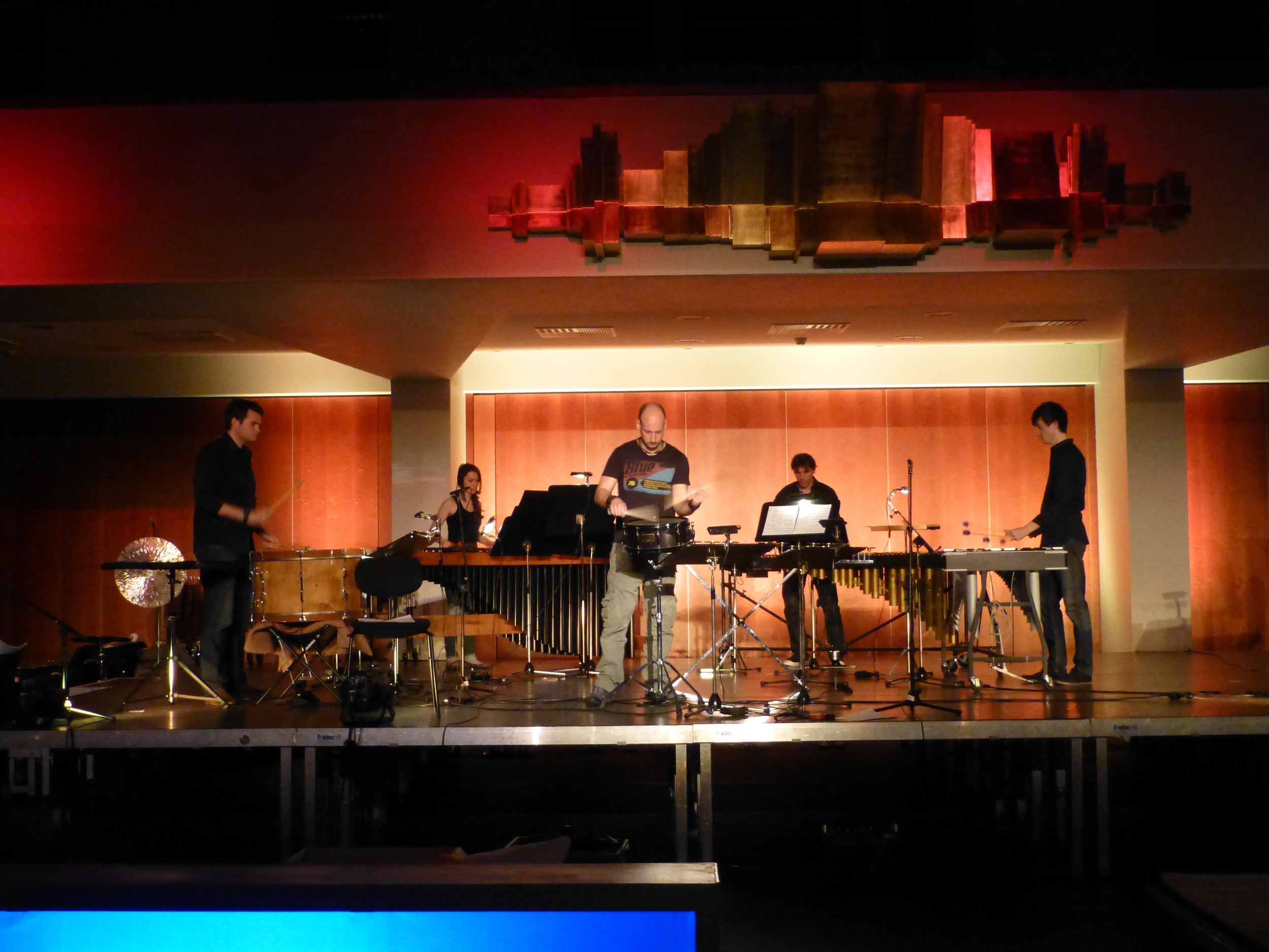 London Percussion rehearsing in Liechtenstein