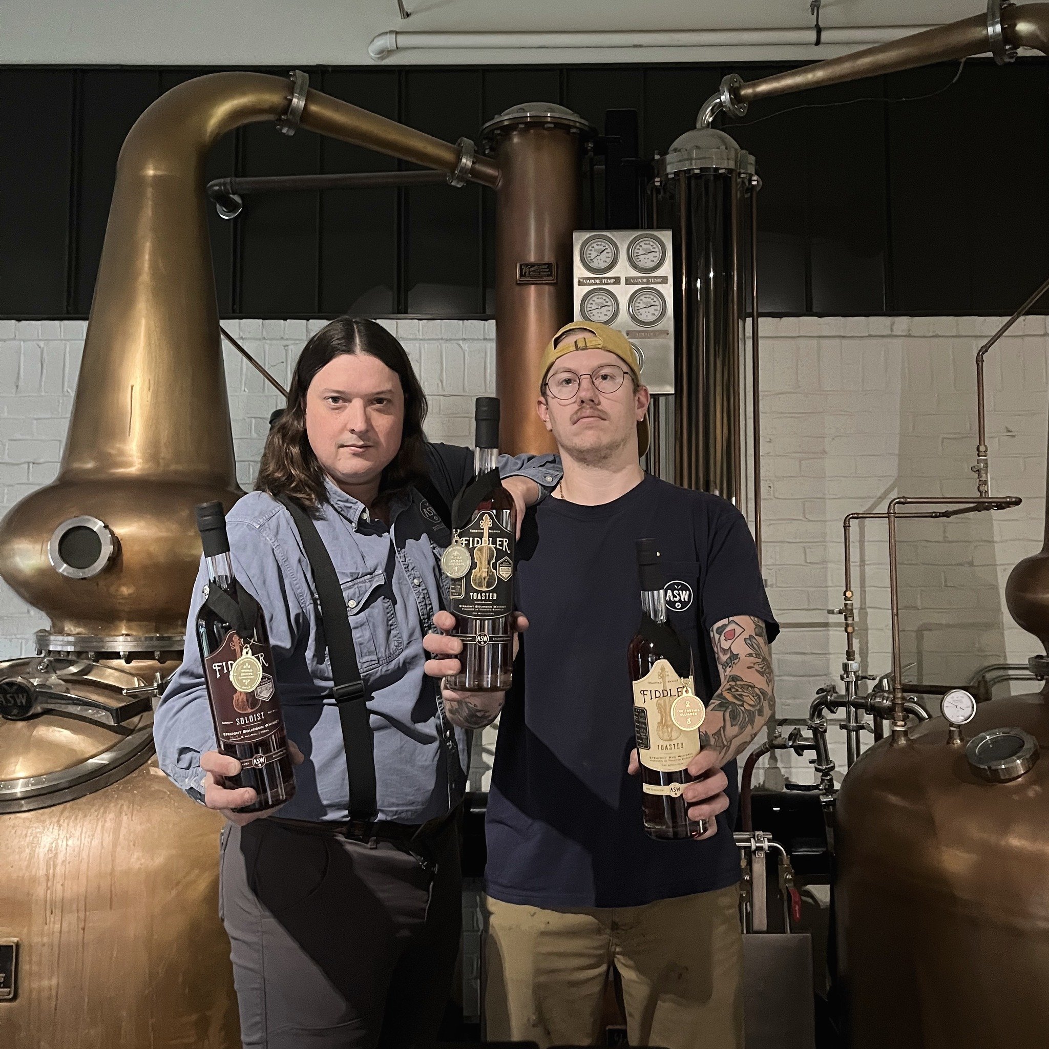 We're excited to announce that four Fiddlers added to their Gold Medal count at this year's @sfwspiritscomp : Fiddler Soloist, Fiddler Toasted Bourbon, Fiddler Toasted Rye, and accomplished fiddler and Master Distiller himself Justin Manglitz, who th
