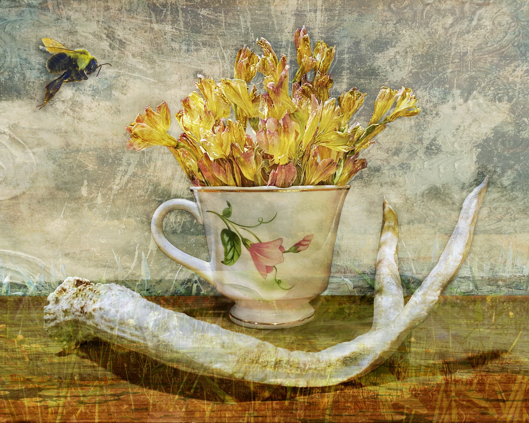 Still Life with Tea Cup and Antler
