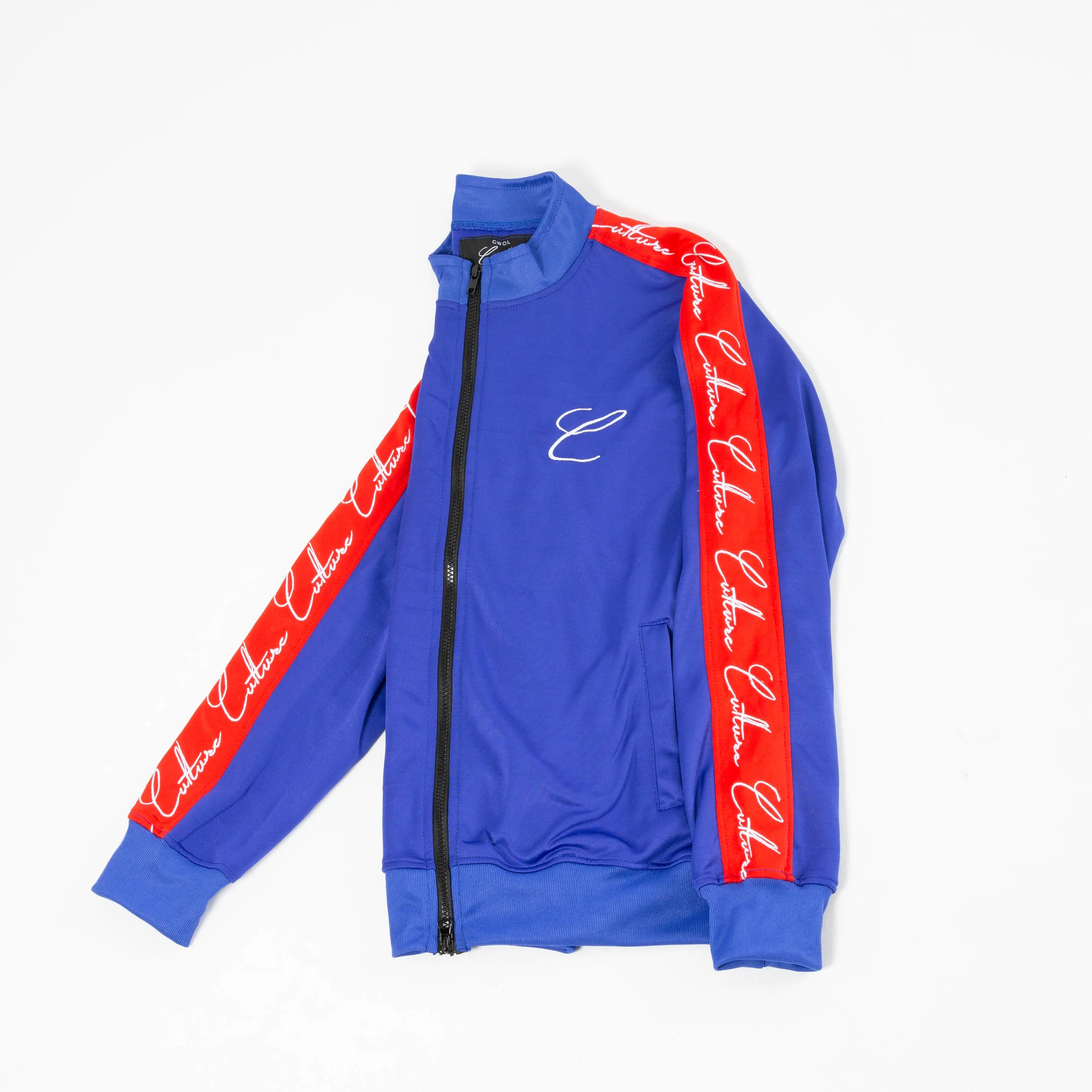 red tracksuit jacket