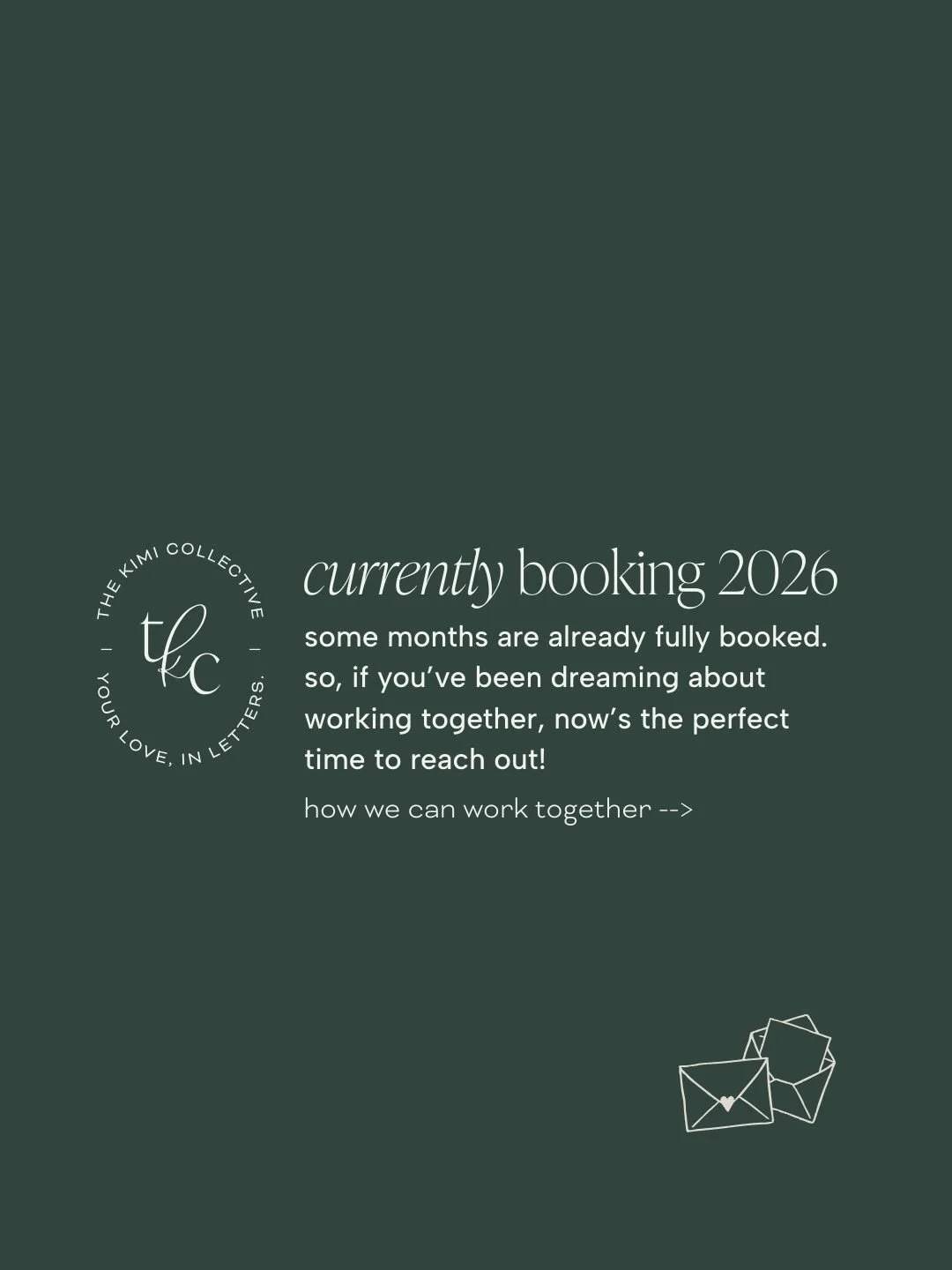 currently booking 2026 ✨ this is your reminder that you don&rsquo;t need to have everything figured out to reach out.
whether you&rsquo;re dreaming, collecting ideas, or already planning &mdash; we&rsquo;re here to help bring it all together.

we spe