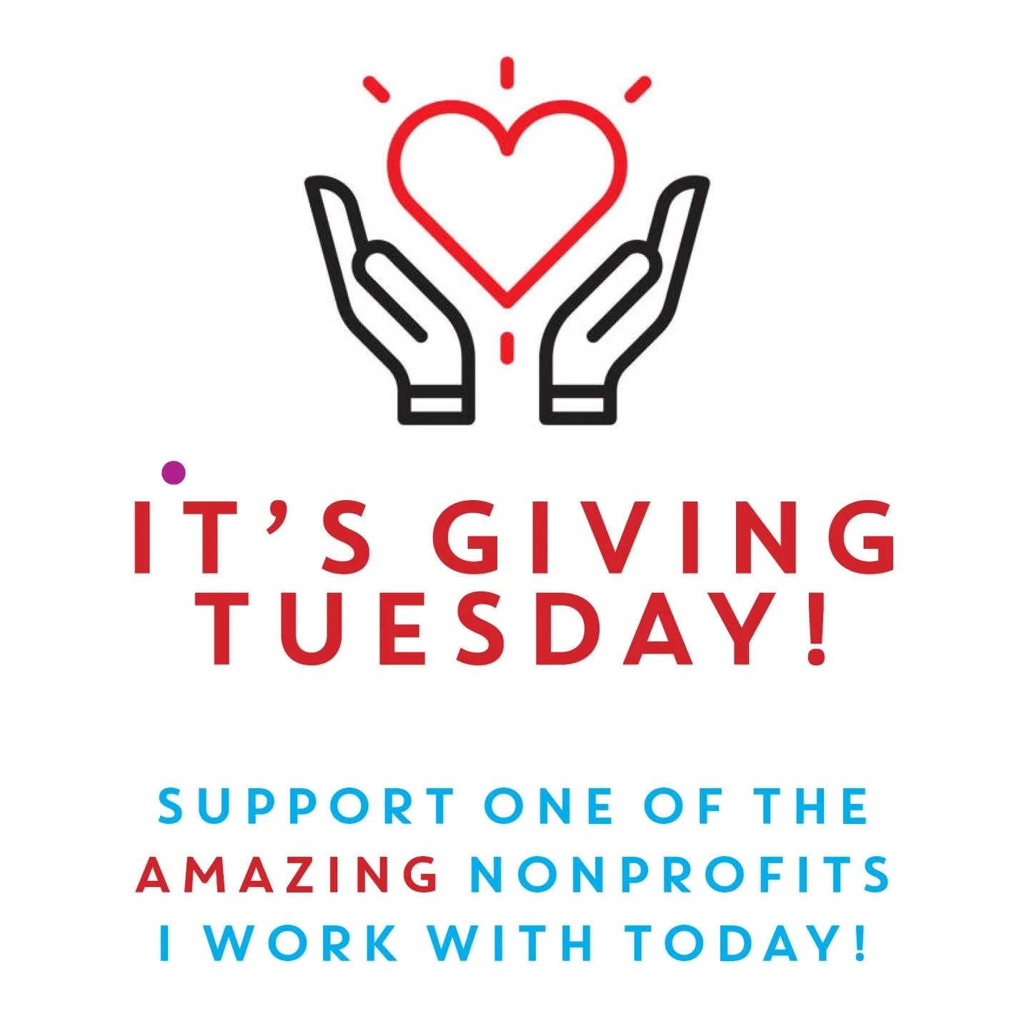 It&rsquo;s Giving Tuesday! Support one of the amazing nonprofits I&rsquo;ve worked with this year today. Links in stories!