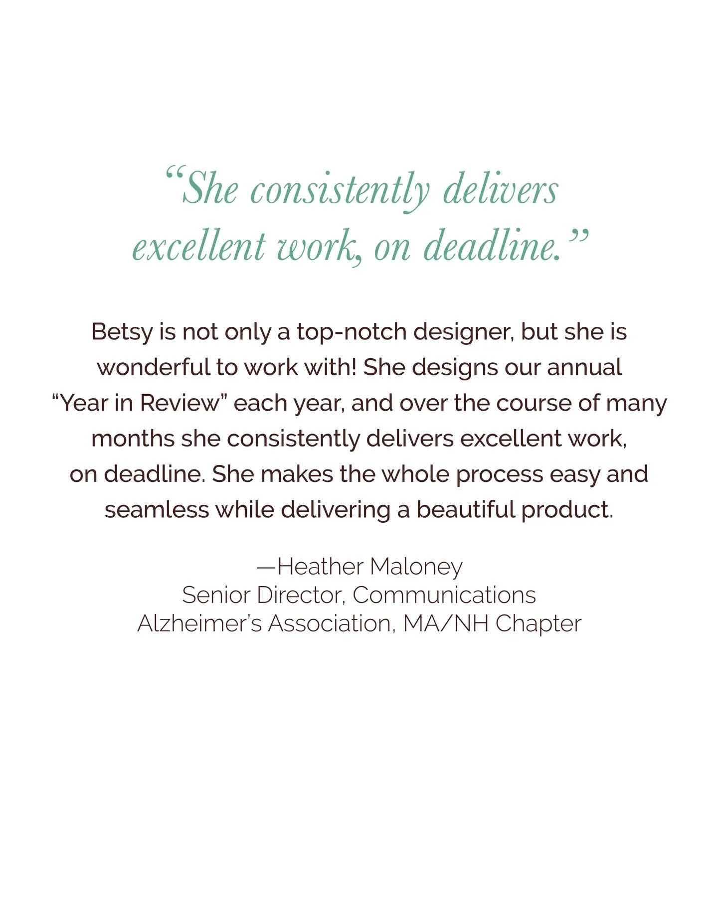 Heather and the @alzassociation have been a fantastic client&hellip; love collaborating with her every year!