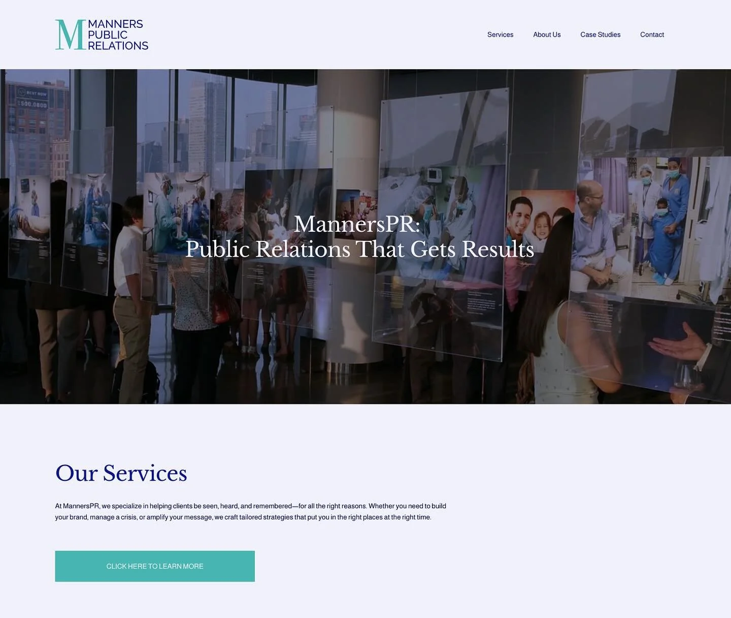 Branding and website for MannersPR - a public relations agency specializing in healthcare. Fantastic, genuine team, such a pleasure working with them! @mannerpr