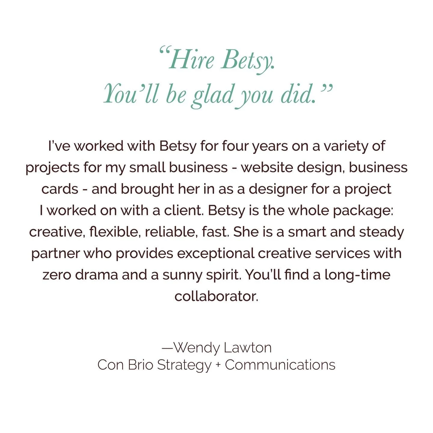 One of the best parts of owning your own business is getting to pick who you work with!