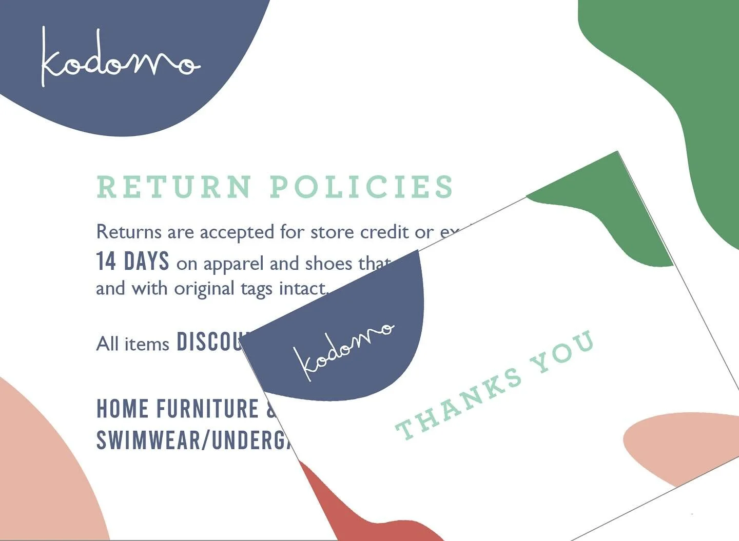 Fun print collateral for @kodomoboston - the most playful and stylish kids clothes around!