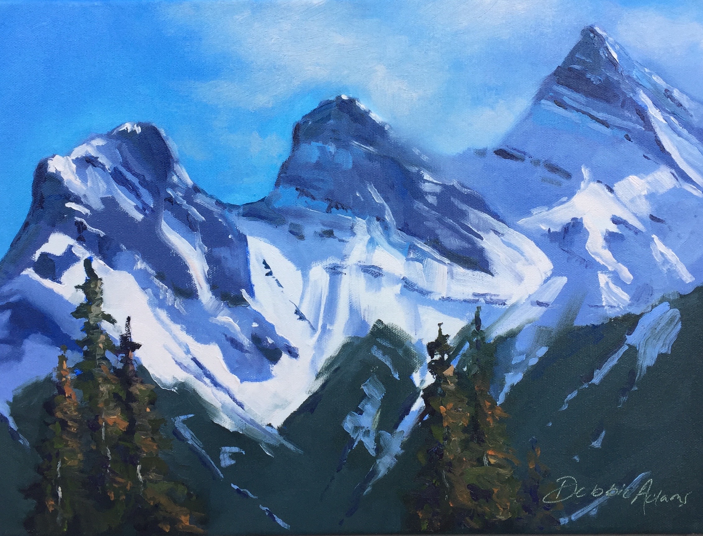 Three Sisters Canmore - 12x16 Oil