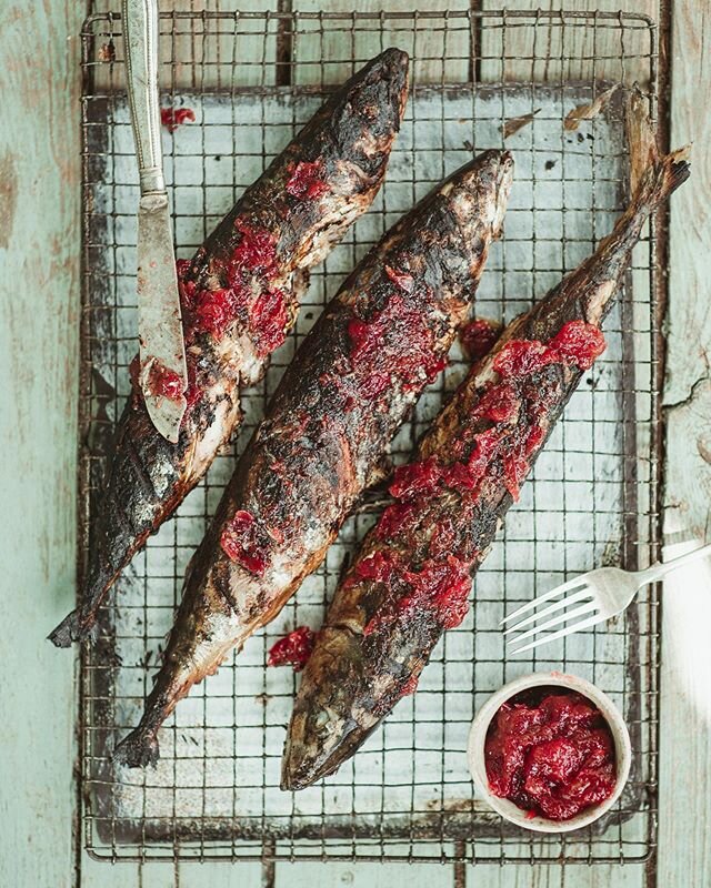 Barbecued Mackerel with Gooseberry Compôte 
Cataloging some images from last few years and came across this one from @tom_kitchin Fish &amp; Shellfish book. Will post some more to keep my feed alive as have not been shooting so much food unless in a