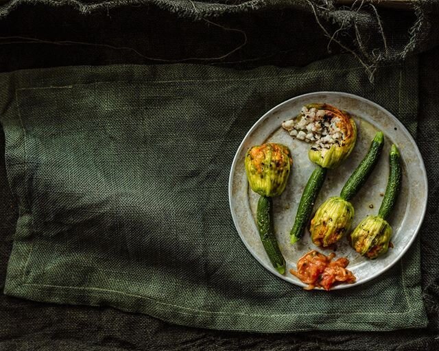 Squid &amp; Prawn-Stuffed Courgette Flowers 
Tom Kitchin&rsquo;s Fish &amp; Shellfish 
Another shot I found while having the time to catalogue all my images, something I have been meaning to do for years.  I have loved re visiting this project, loved