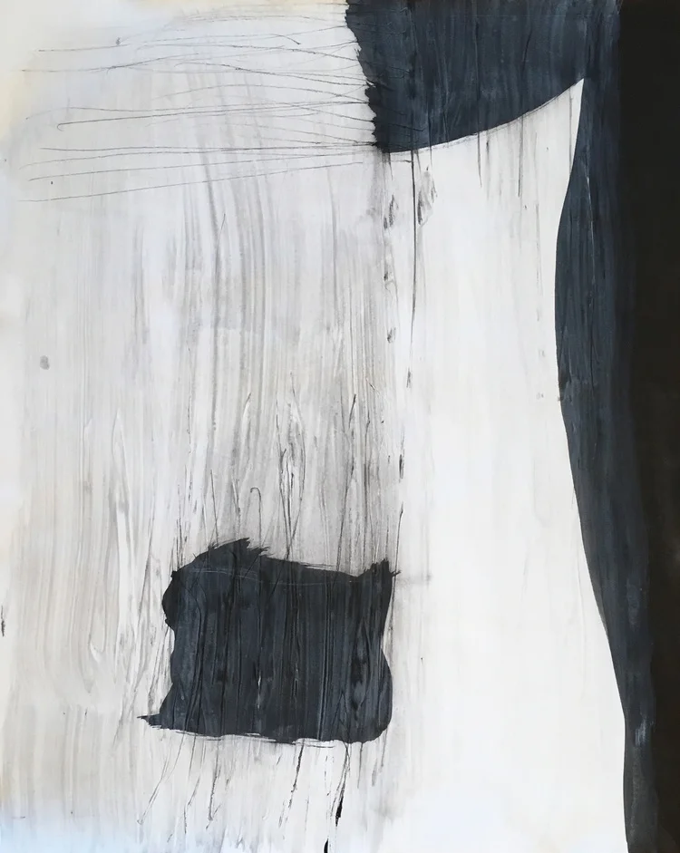 Shutters 3. 18"x24". Acrylic and Charcoal Ink. 2016