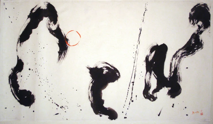 Elegy to Samurai. 58" x 32". Charcoal ink, water color on rice paper. 2014