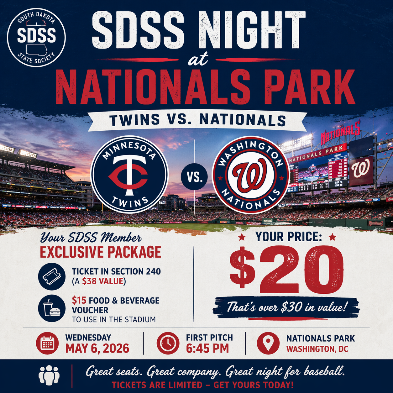 SDSS Night at Nationals Park: Twins vs. Nationals