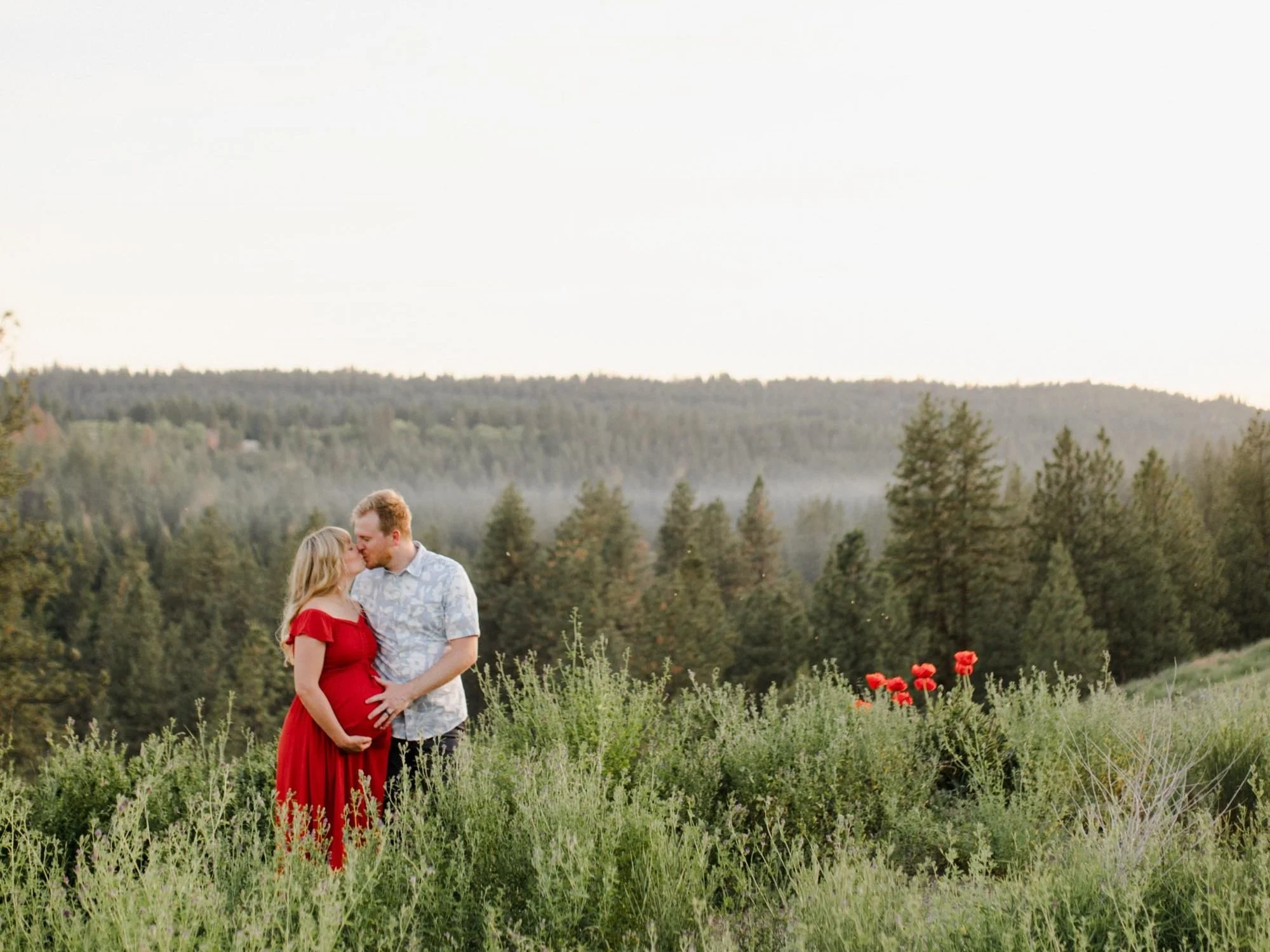 Summer Evening Maternity Photos in Spokane