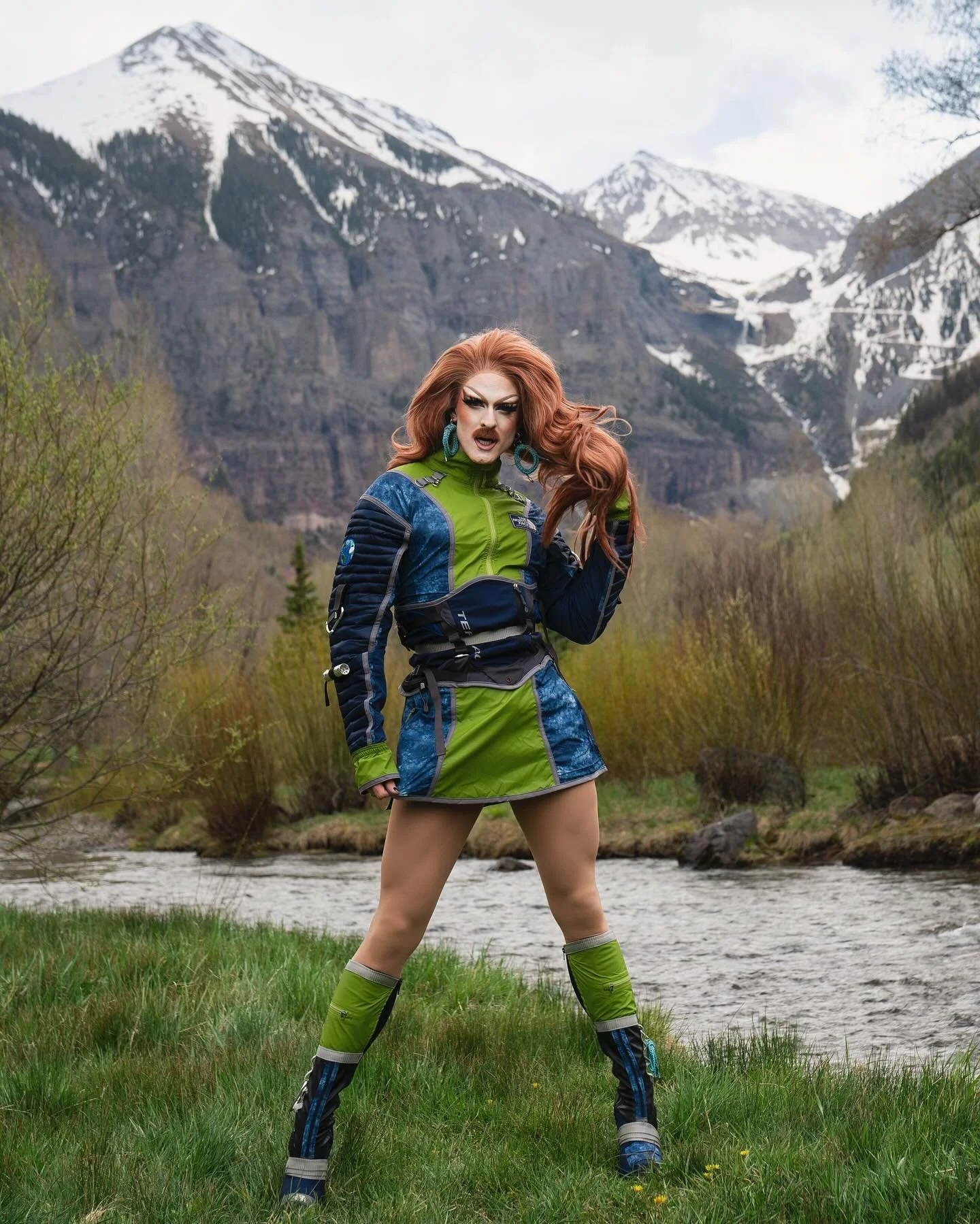 Environmentalist Pattie Gonia for The Washington Post. 

@pattiegonia has been a vocal advocate against the Pride bans issued by the National Parks Service. 

She premiered her music video &ldquo;Won&rsquo;t Give Up&rdquo; shot on top of melting glac