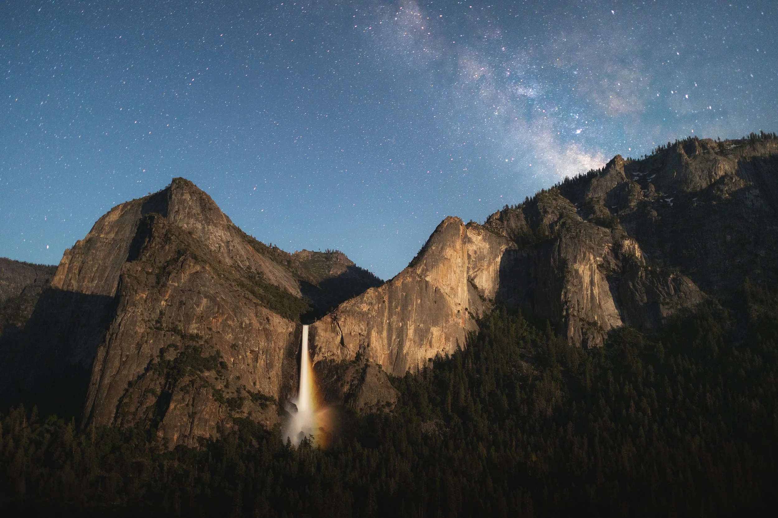 Bridalveil Fall Moonbow & Milky Way