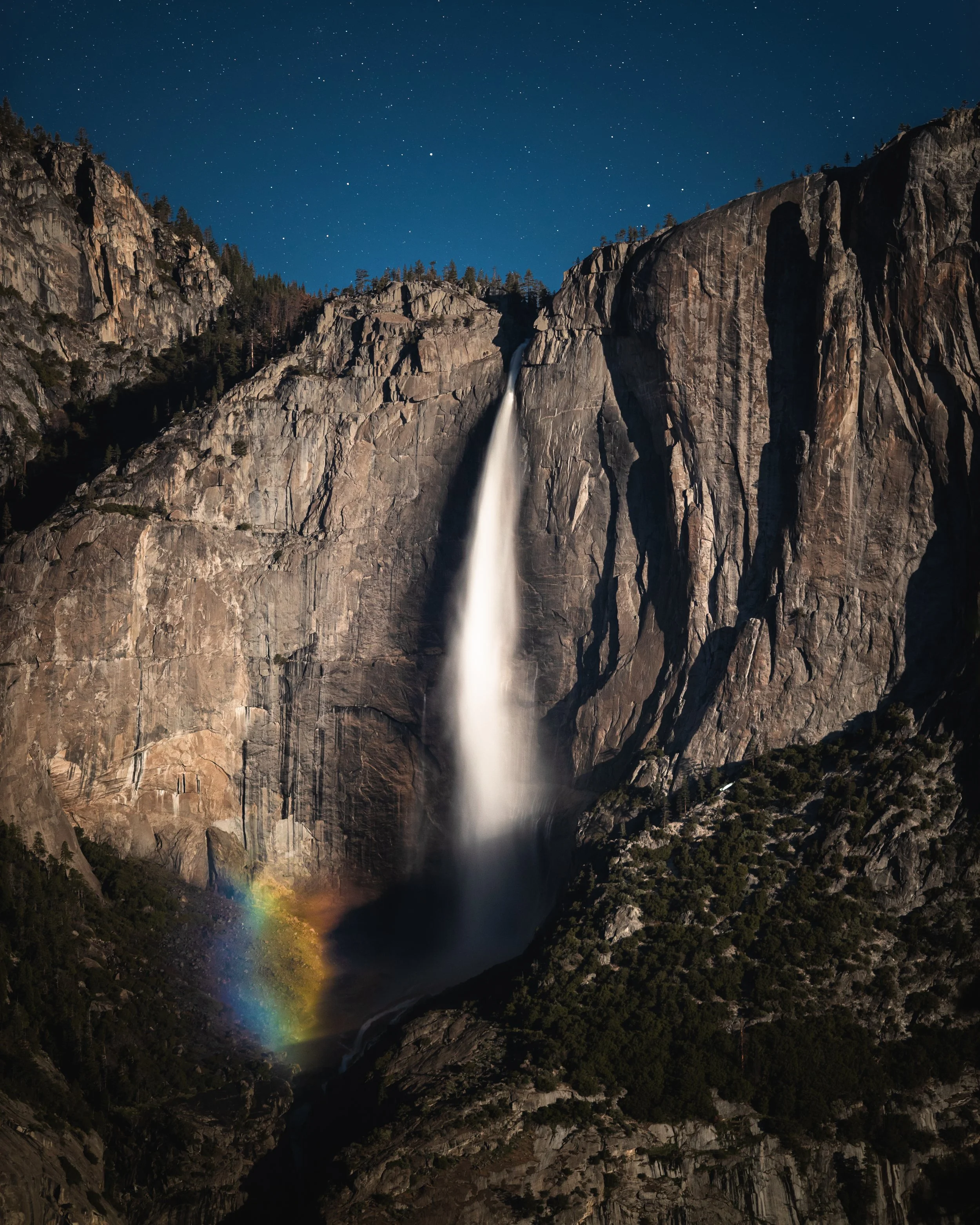 Upper Yosemite Fall Moonbow from the Four Mile Trail