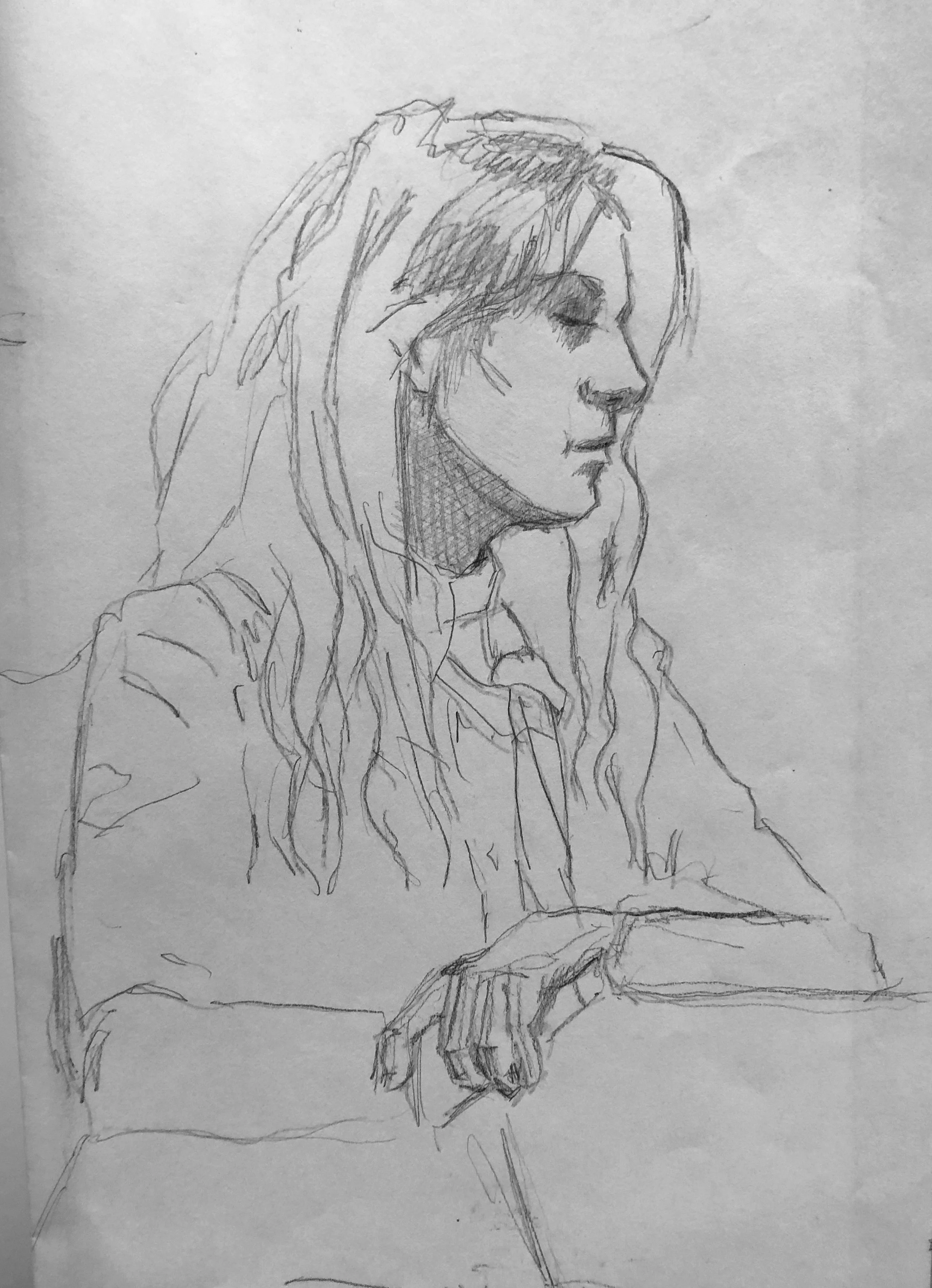 self portrait study for "creation"