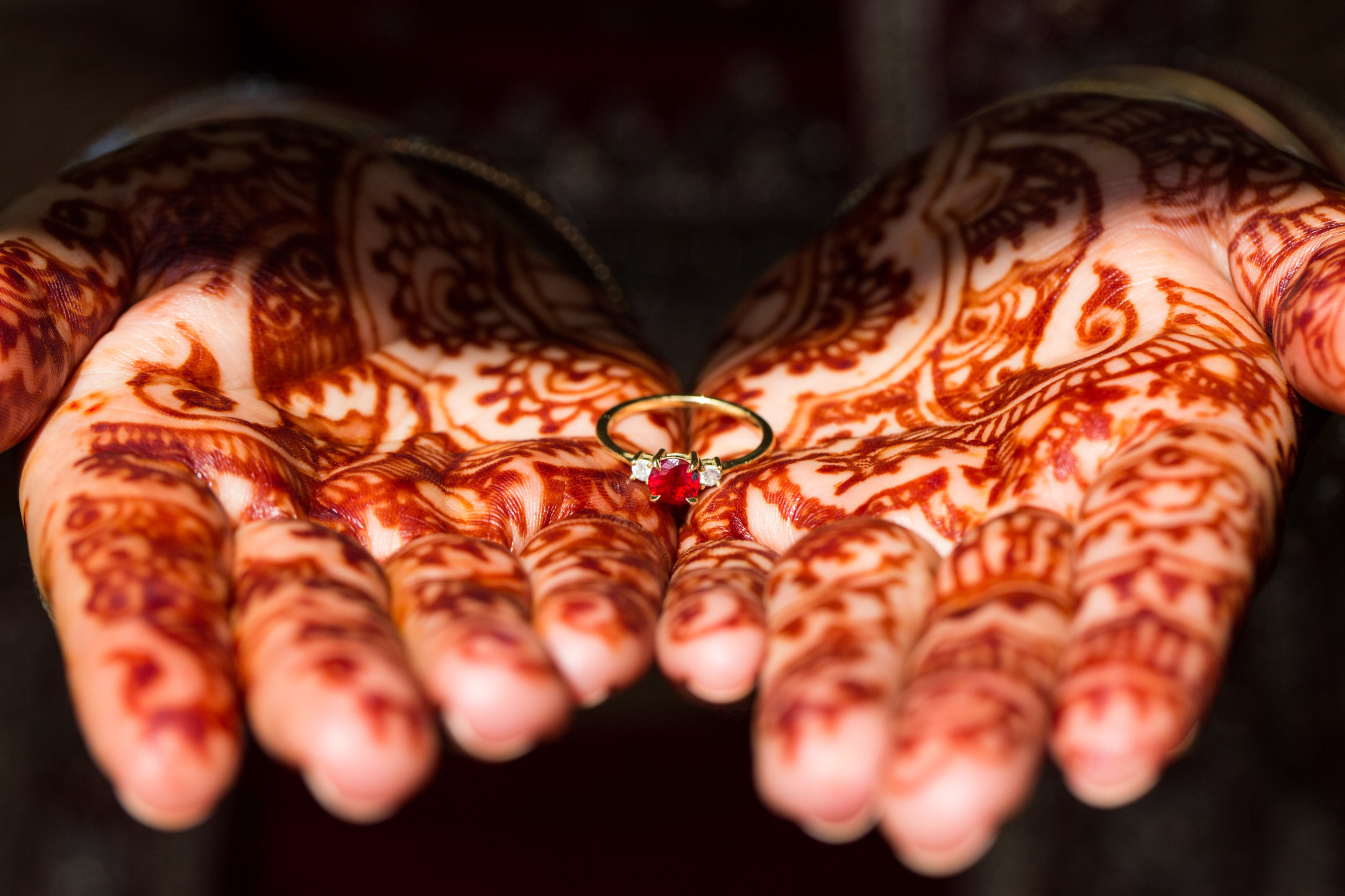 Best Indian Wedding Photographers in Maryland Megapixels Media henna and ruby ring of Indian Bride.jpg