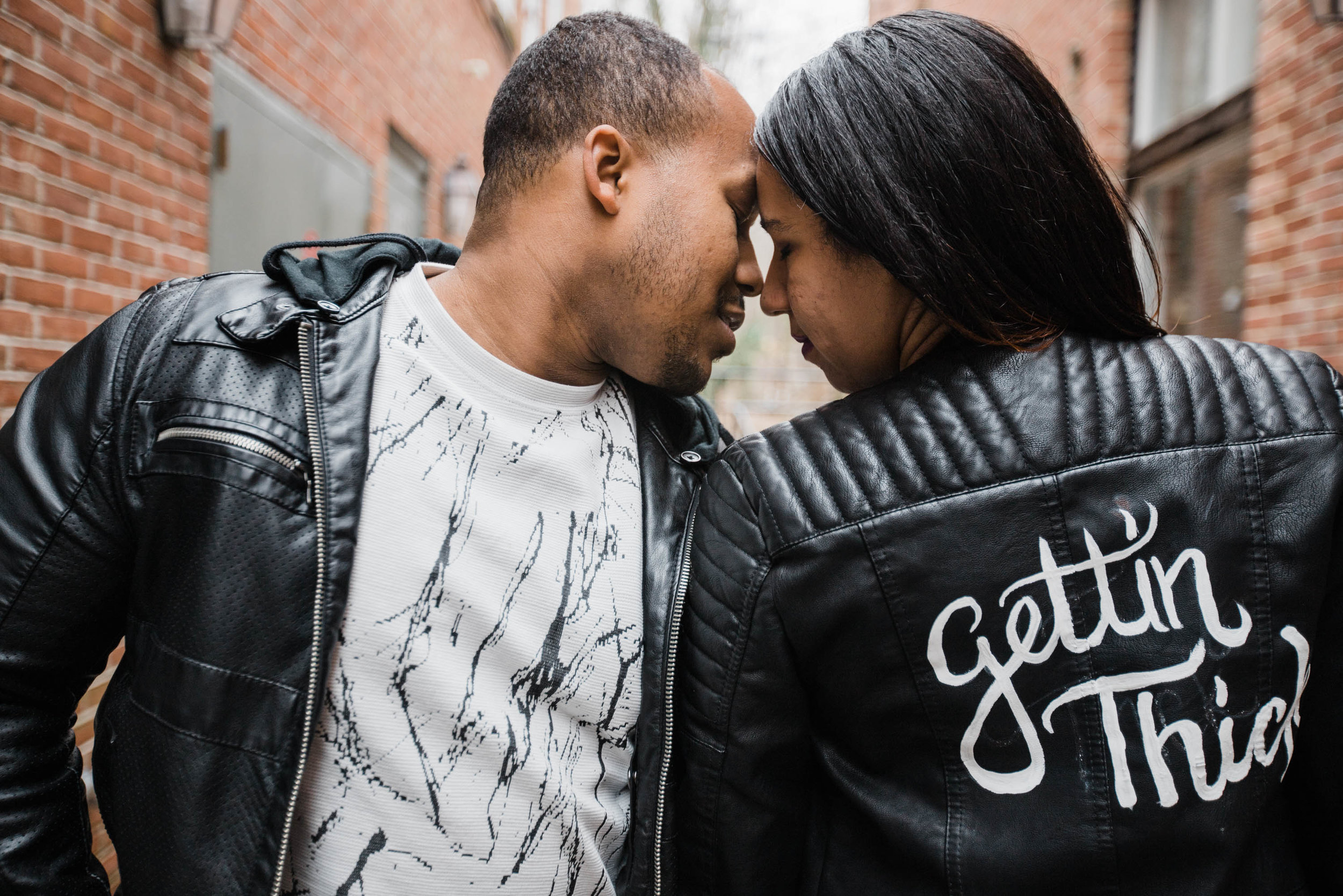 Hand lettered Black Leather jacket Pregnancy Announcement Baltimore Maternity Photographer Megapixels Media Photography-14.jpg